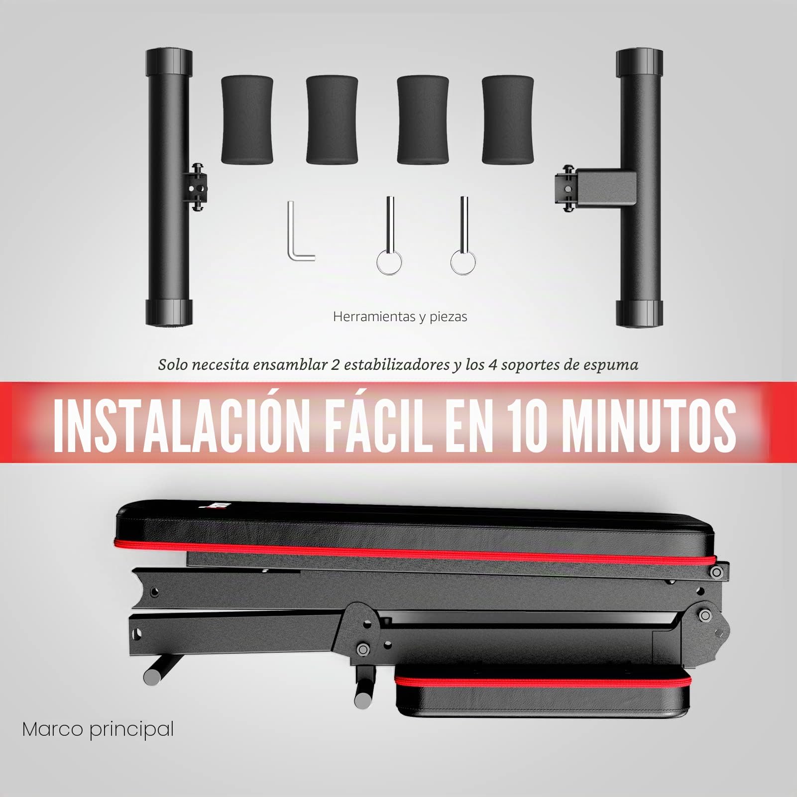 PASYOU Banco de Pesas Musculación, Banco Abdominales Plegable 7 en 1, Banco Pesas Ajustable adecuado para el hogar y el gimnasio, Negro, Capacidad de peso 230KG PA300
