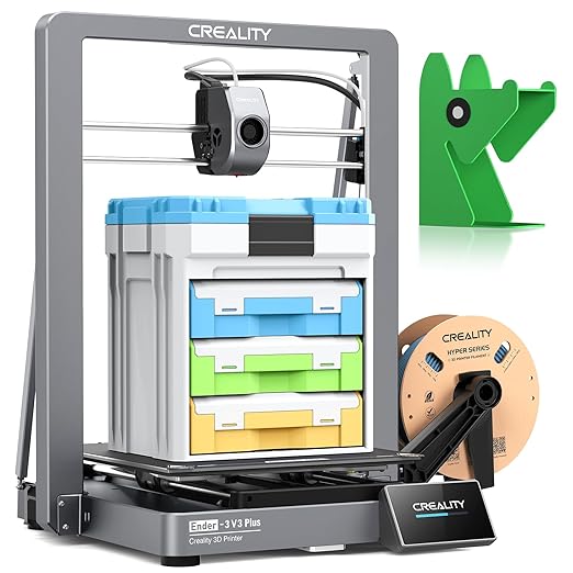 Creality Ender 3 V3 Plus 3D Printer, 600mm/s High Speed Printing with Core XZ, Y-axis Dual Motors & Support Rods,Auto Leveling Direct Extruder 60W 300℃ Hotend,Plus Print Size 300 * 300 * 330mm
