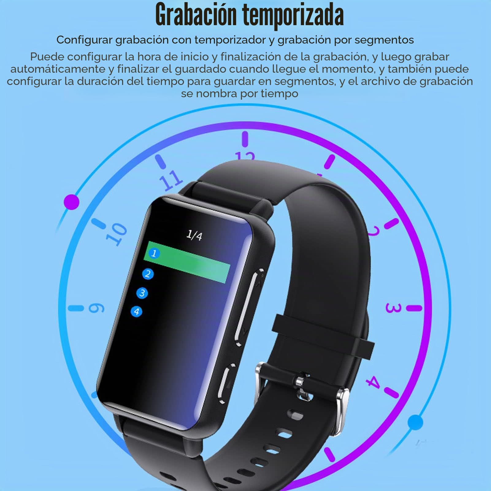 Fockety Reloj con Grabadora de Voz Digital, Grabadora Activada por Voz con Cancelación de Ruido con Reproducción, Libro Electrónico, Grabadora de Audio para Conferencias, Reuniones, Clases (16GB)