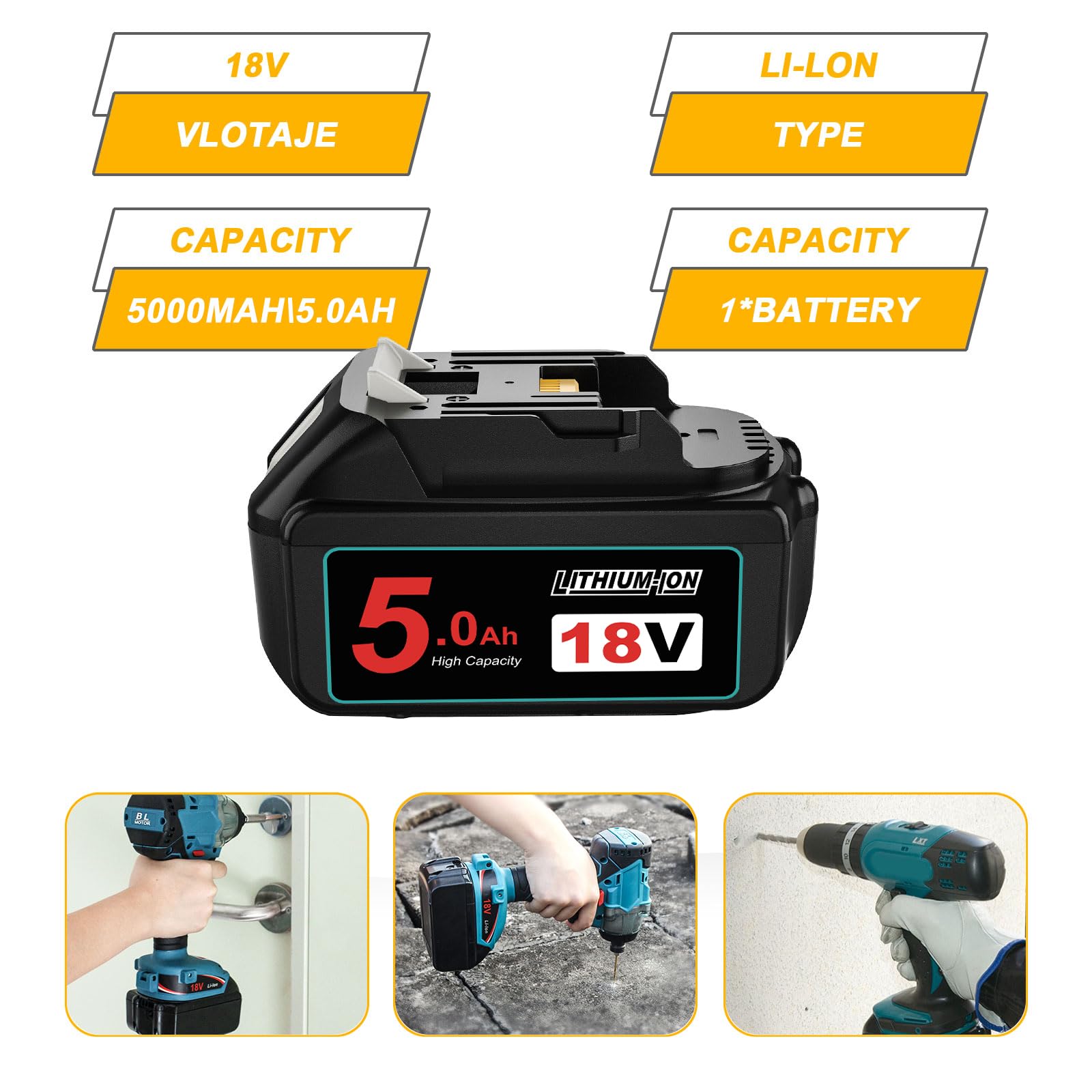 2 pezzi Goodexo 18V batteria di ricambio per batteria 18V BL1850B BL1850 BL1860B BL1860 BL1840 BL1830 BL1820 BL1020B BL1815 LXT400 per batteria 18V