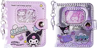 2 冊 インナーページ 148 枚付き シール帳 M5 キャラクター かわいい システム手帳 女の子 PU 素材 リング式 日記帳 メモ帳 シール整理用 こども用 贈り物に最適(A)