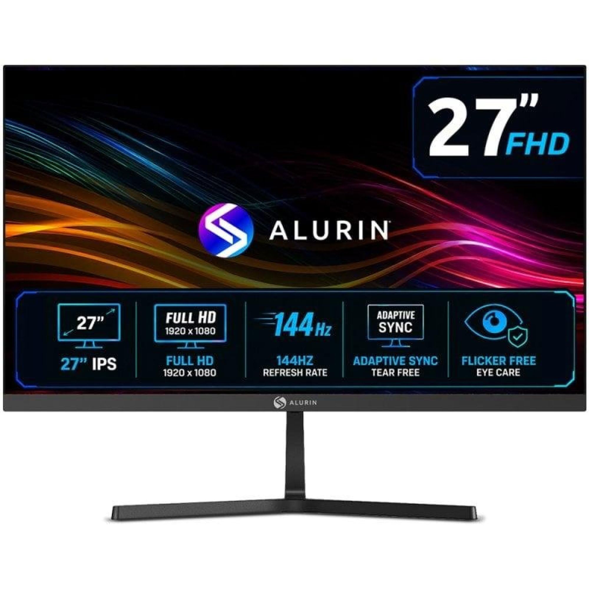 Alurin CoreVision, Moniteur Gaming 27" FHD IPS 144Hz 1ms Adaptive Sync