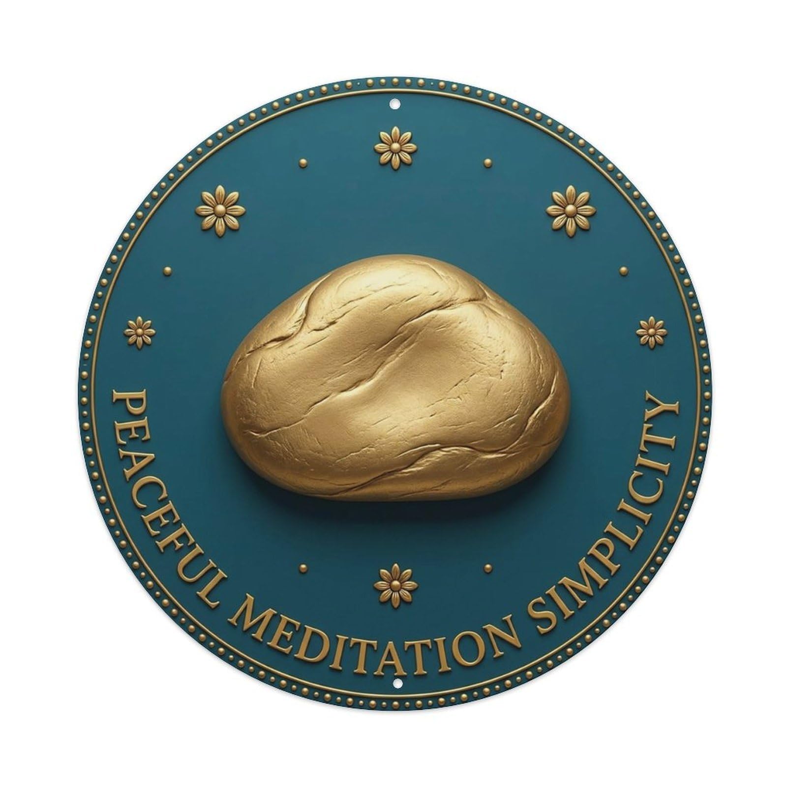 Vintage Peaceful Meditation Simplicity Flower Zen Yoga Metal Tin Sign