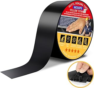 RV Roof Sealant Tape Black, 1.5 Inch x 50 Feet RV Repair Roof Sealer Seal Tape UV-Resistant Waterproof Sealant Tape for RV Repair, Camper, Trailer, Boat Sealing, Leaking Roof, Window
