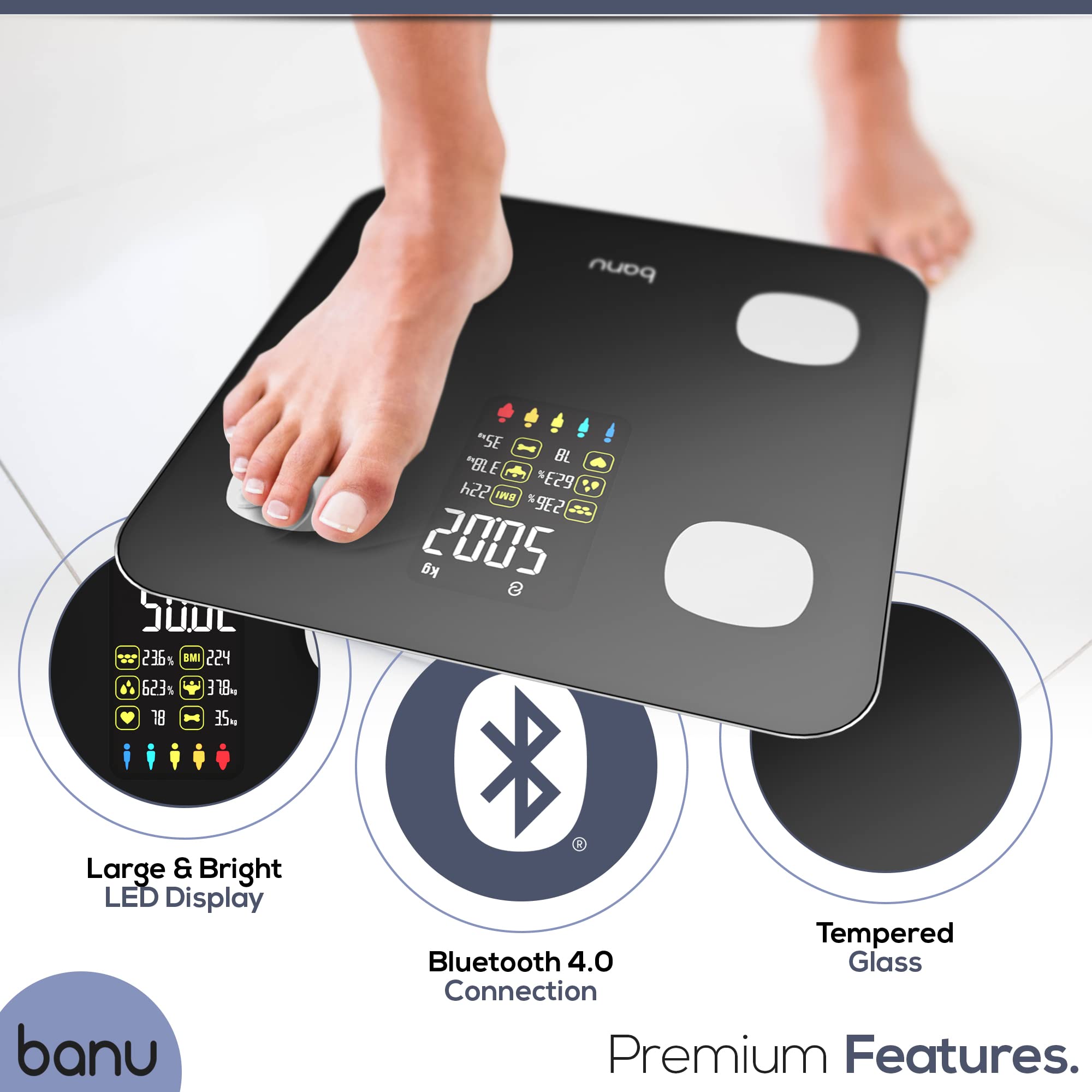 glass body scale with digital lcd display free sample