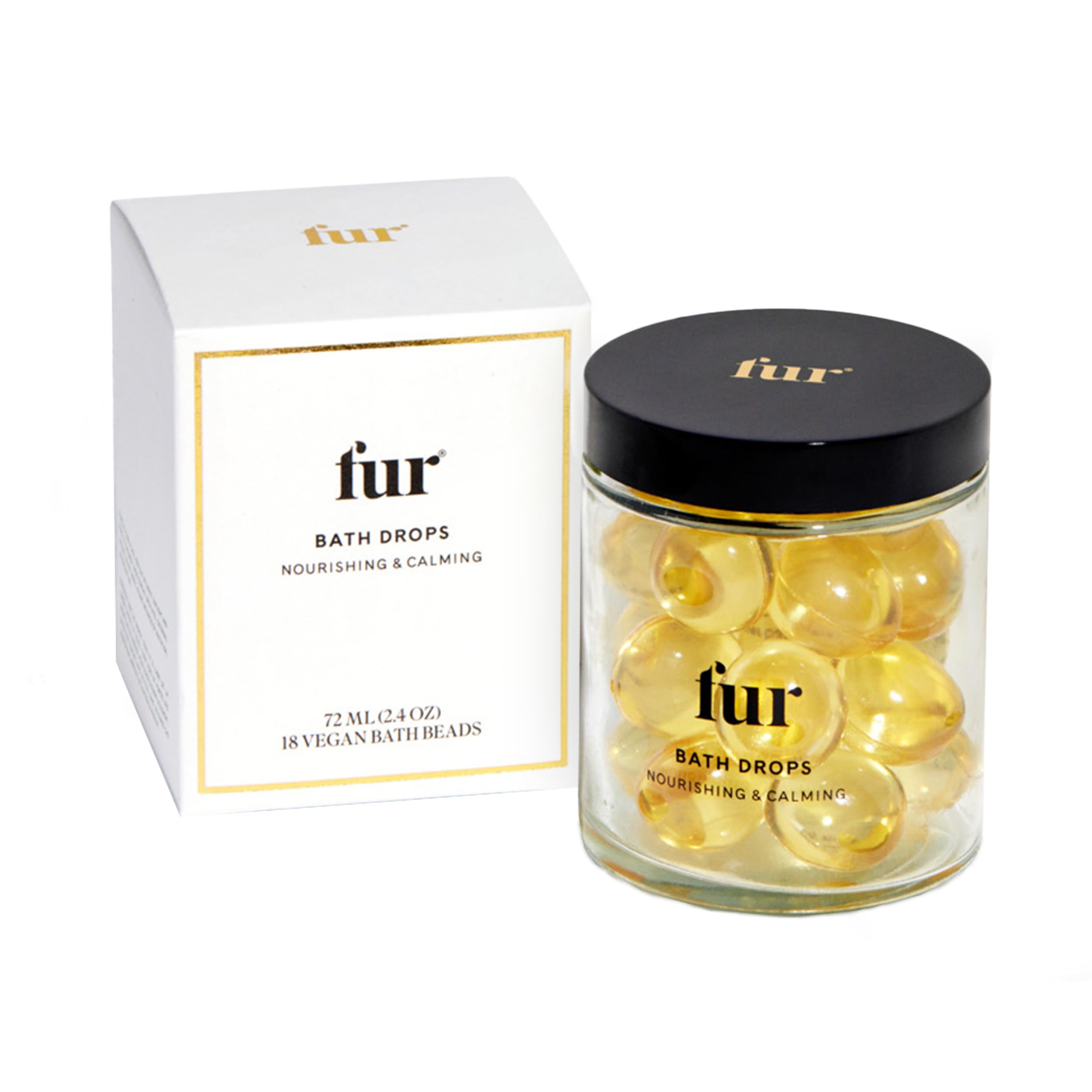 Fur Bath Drops- Fur Oil to Moisturize and Soothe Your Skin in a Natural Dissolvable Seaweed Capsule for a Relaxing Bath, with Grapeseed, Jojoba, and Clary Sage Oil - 18 Capsules