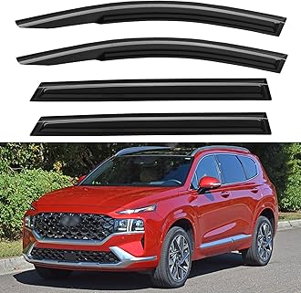 Window Visors Rain Guards for 2019 2020 2021 2022 2023 Hyundai Santa Fe, Out-Channel Window Vent Wind Deflectors Visors Shades for 19 20 21 22 23 Santa Fe