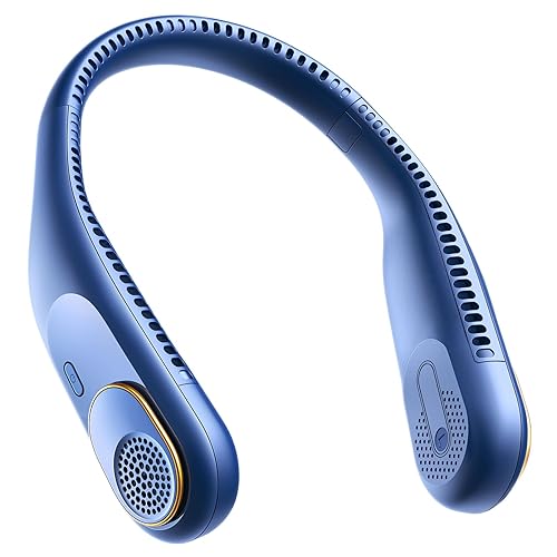 SWEETFULL Portable Neck Fan 360° Cooling Bladeless Personal Fan – Blue