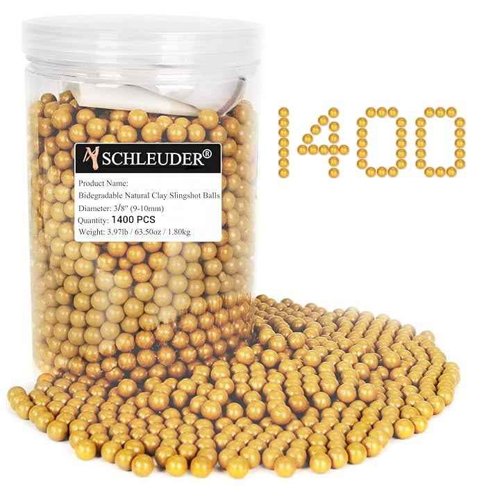 Buy (1400 Pcs) 3/8 Inches Biodegradable Slingshot Ammo, No Ricochet