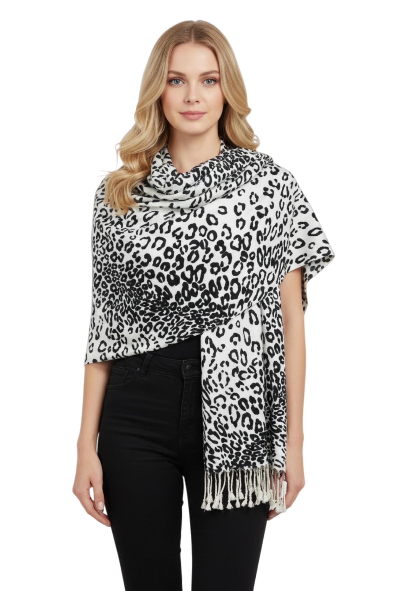 Leopard Pashmina Shawl for Women Leopard Print Lightweight Scarf Sunscreen Head Cover