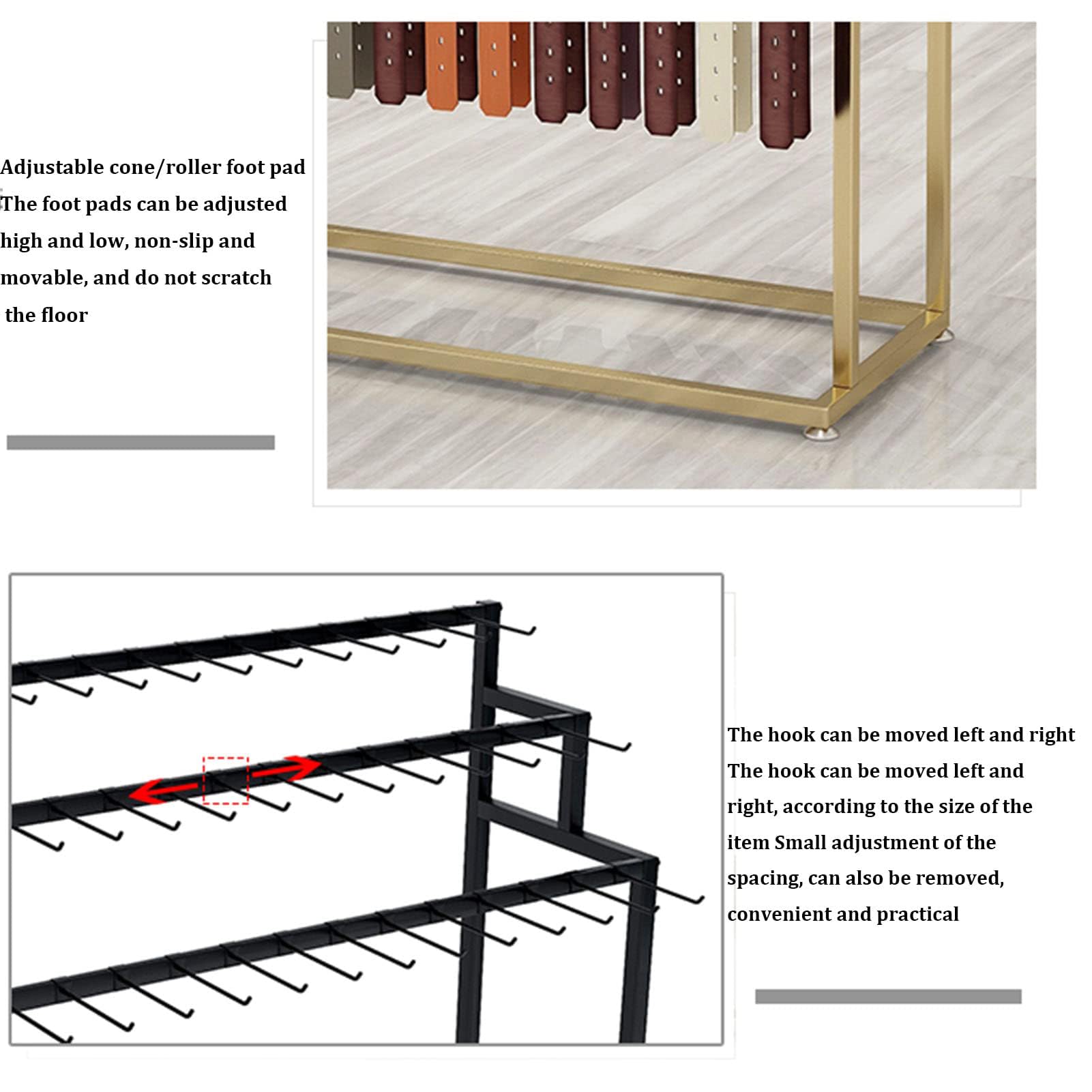 Gürtelaufhänger, bodenmontierter Metallschrank für Krawatten und Schals, Organizer für Bekleidungsgeschäfte und Boutiquen