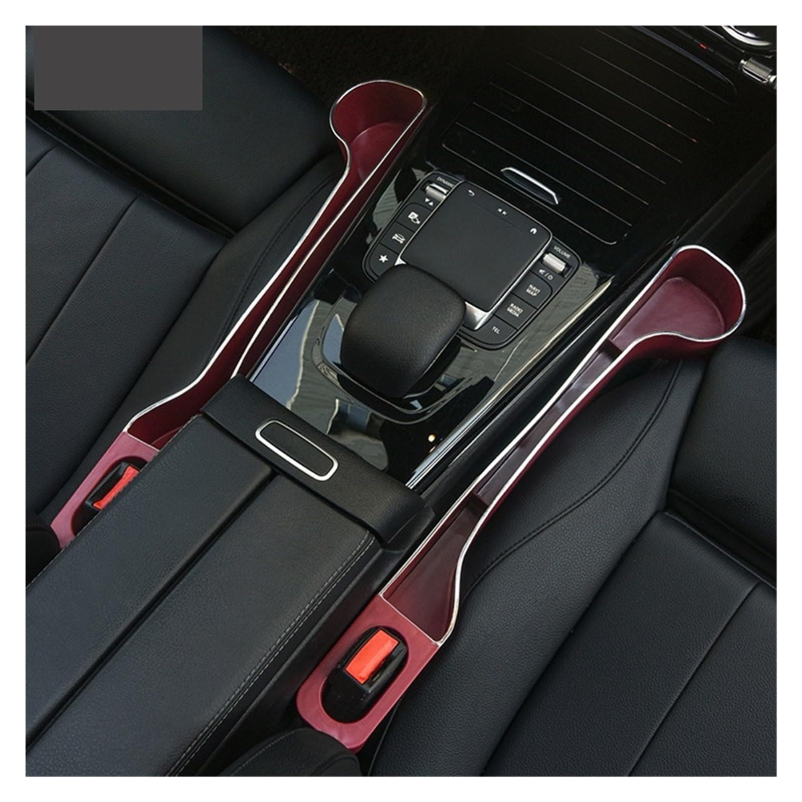 DASJKDI 2pcs Car Seat Gap Filler Organizer- Upgrade Side With Cup Holder And Phone Holder- Organizer for car(2PCS Red)