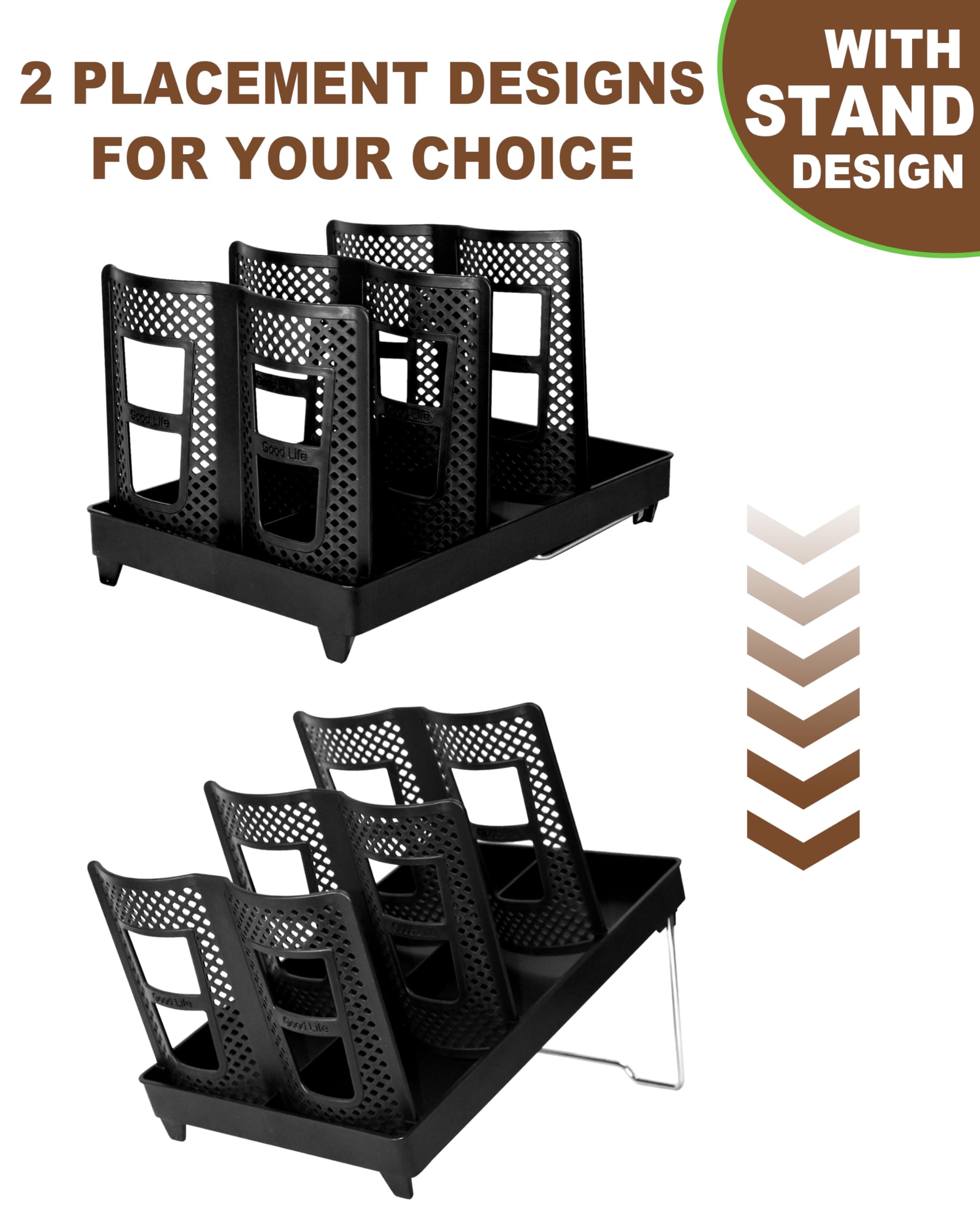Coffee Cup Holder & Lid Dispenser – 6-Slot Organizer For Coffee Stations, Offices & Home