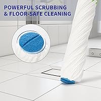 Vista 3 de BOOMJOY Trapeador giratorio con sistema de autoescursión para limpieza de pisos, almohadilla para fregar para manchas difíciles, mango largo de 53