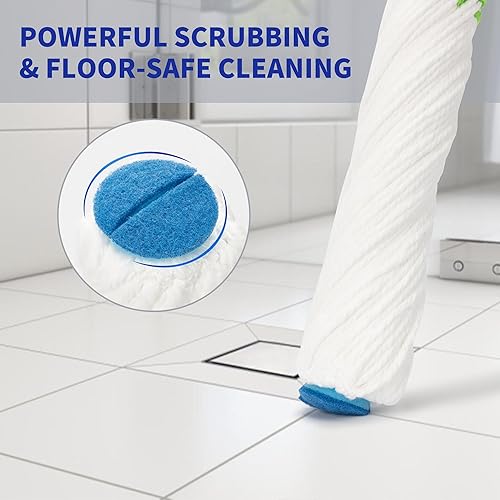 Miniatura 3 de BOOMJOY Trapeador giratorio con sistema de autoescursión para limpieza de pisos, almohadilla para fregar para manchas difíciles, mango largo de 53