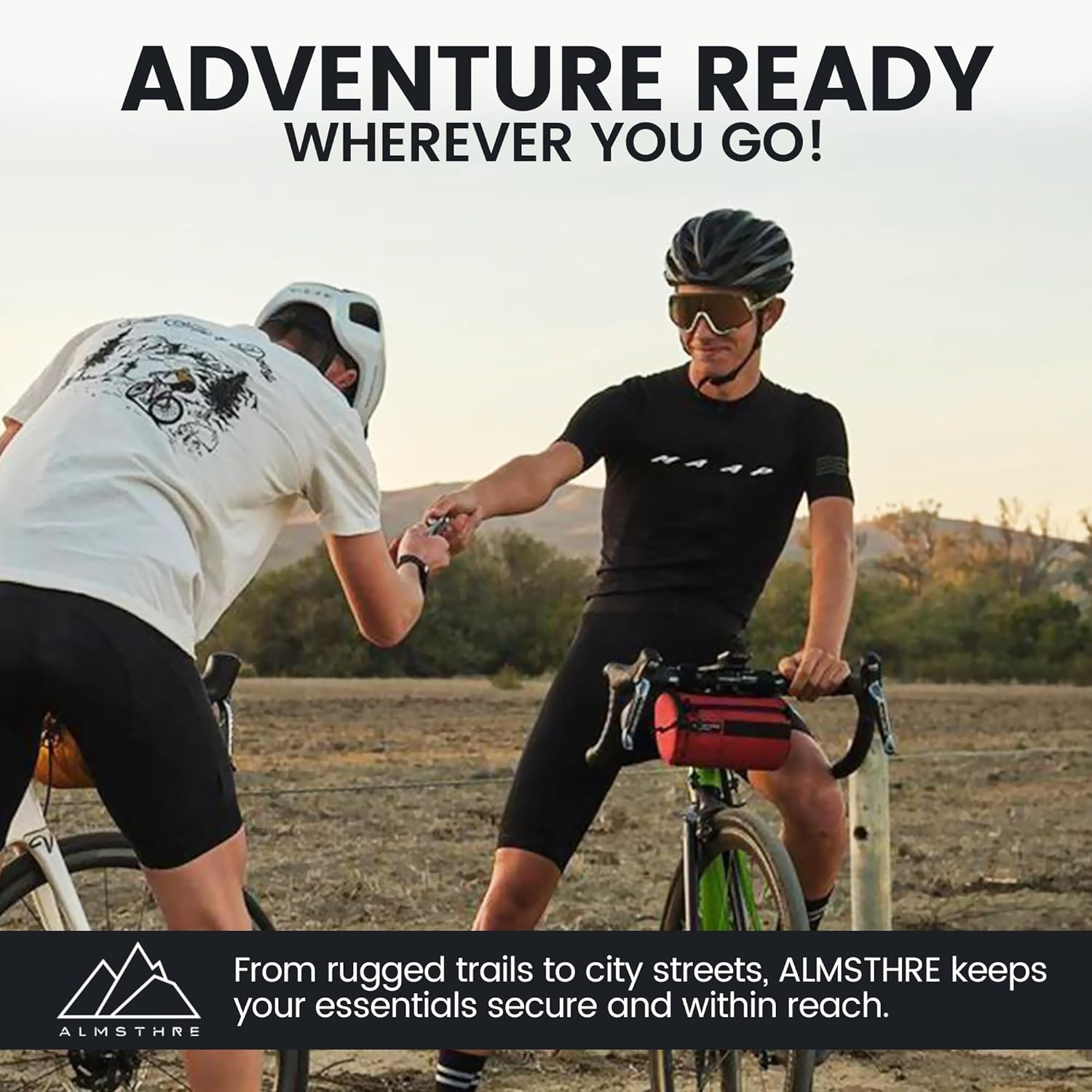 ALMSTHRE Signature Bar Bag – Rust Red | Hard-Shell Bike Handlebar Bag with Waterproof Zippers & Adjustable Straps | Lightweight Bicycle Handlebar Bag, Compatible with Road, Gravel & MTB Bikes - Image 4