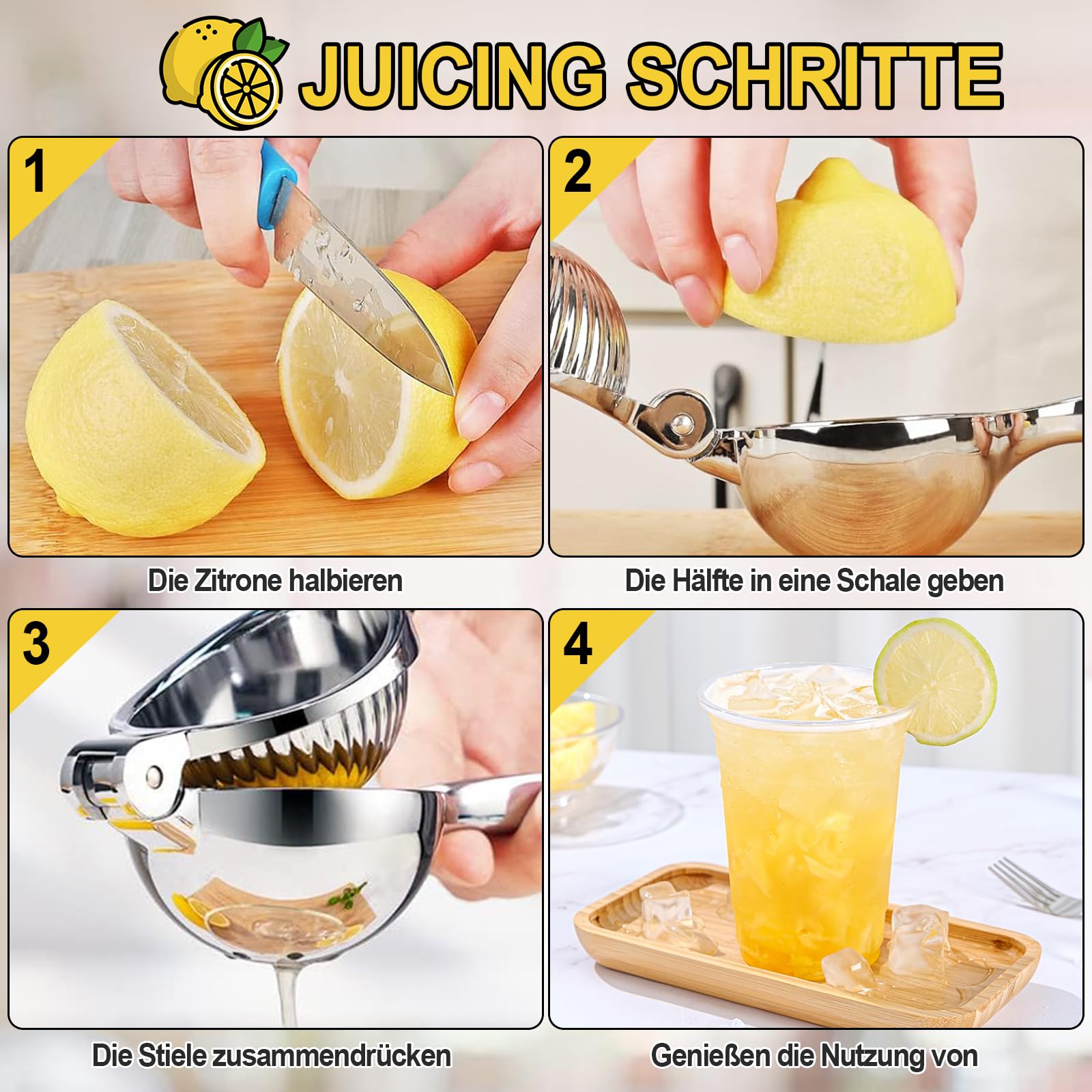 Spremiagrumi Manuale,Anti-Caustico Spremi Lime,Spremi Lime Barman-Incluso Grattugia Per Limone,Spremi Limone Manuale 7cm Diametro,Spremi Agrumi Manuale,Spremi Limone Per Cucina,Bar