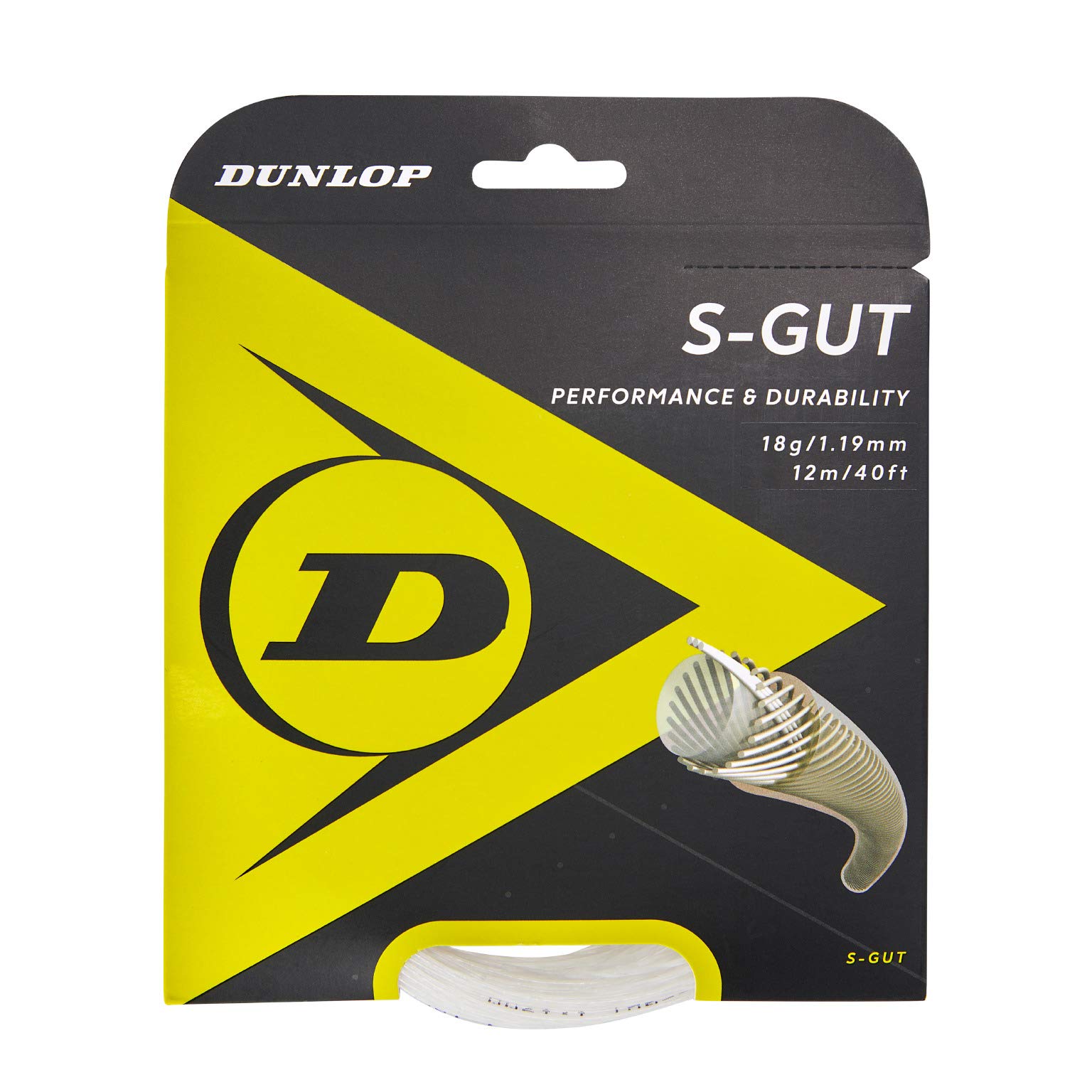 Dunlop Sports S-Gut 18G Tennis String, White, 1 Set