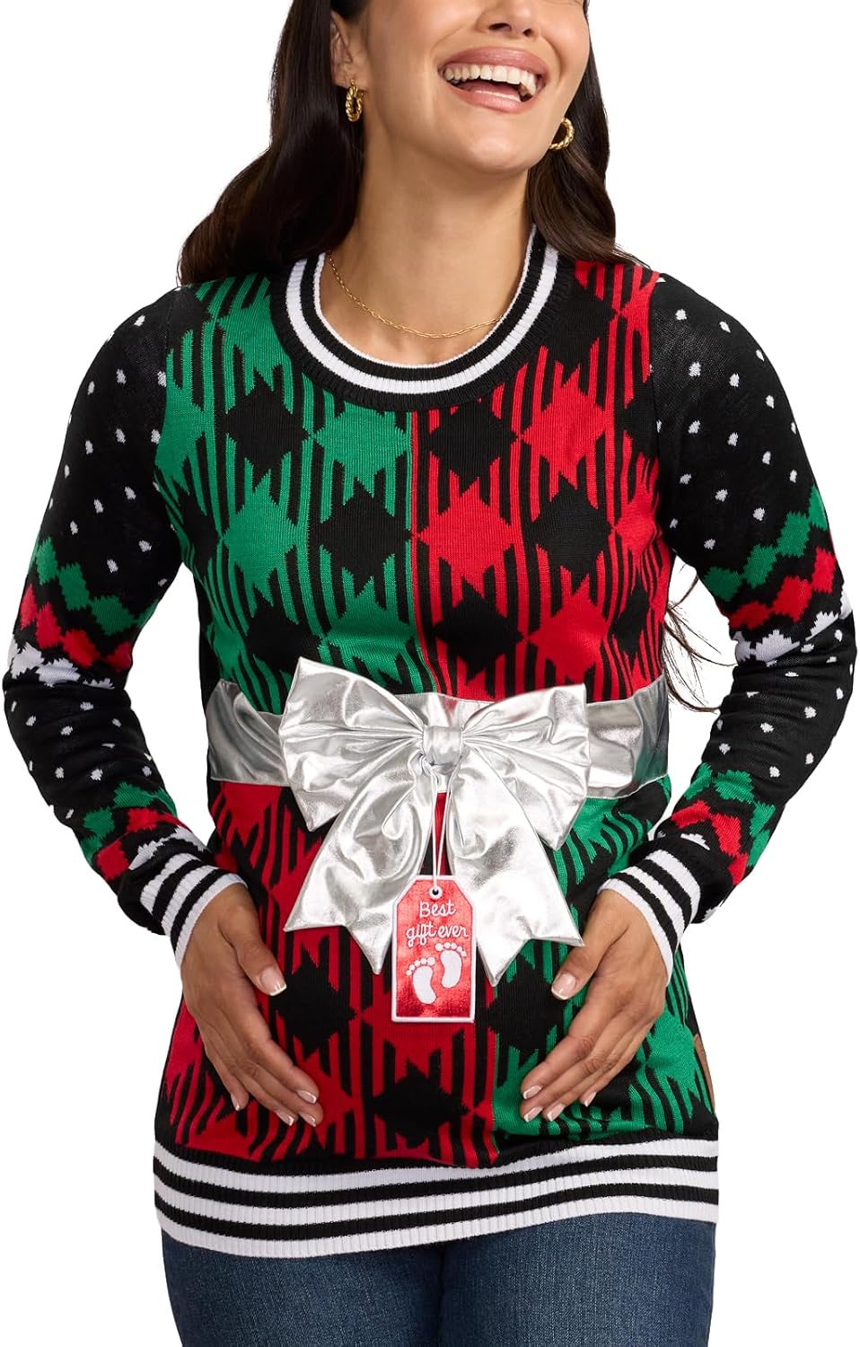 Tipsy Elves Women's Maternity Christmas Sweaters - Cute and Festive Xmas Outfits for Pregnant Women