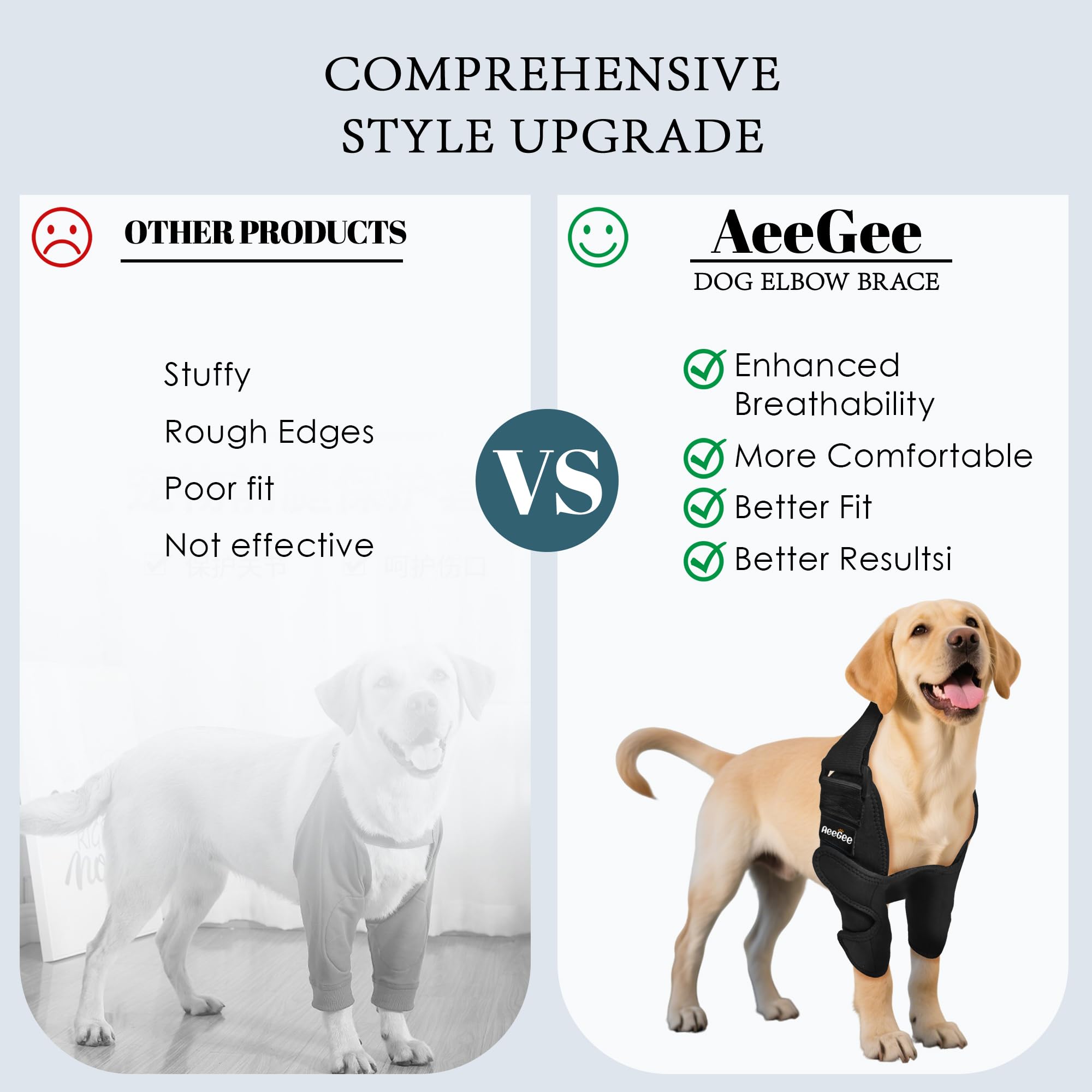 Tutore regolabile per gomito del cane con supporto per spalla, tutore per gamba anteriore del cane, per legamenti strappati, artrite, riabilitazione post-operatoria, piaghe da decubito