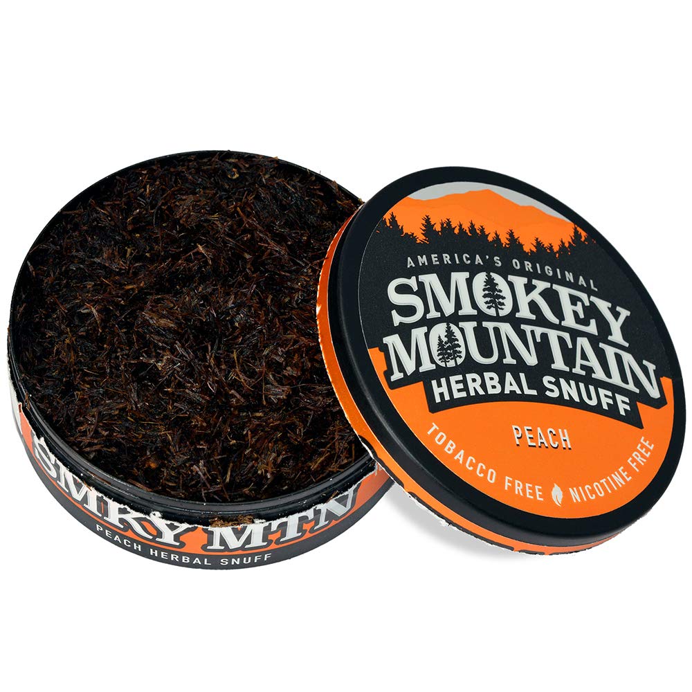 Smokey Mountain Herbal Long Cut – Peach – 1 Can - Tobacco Free and Nicotine Free Snuff