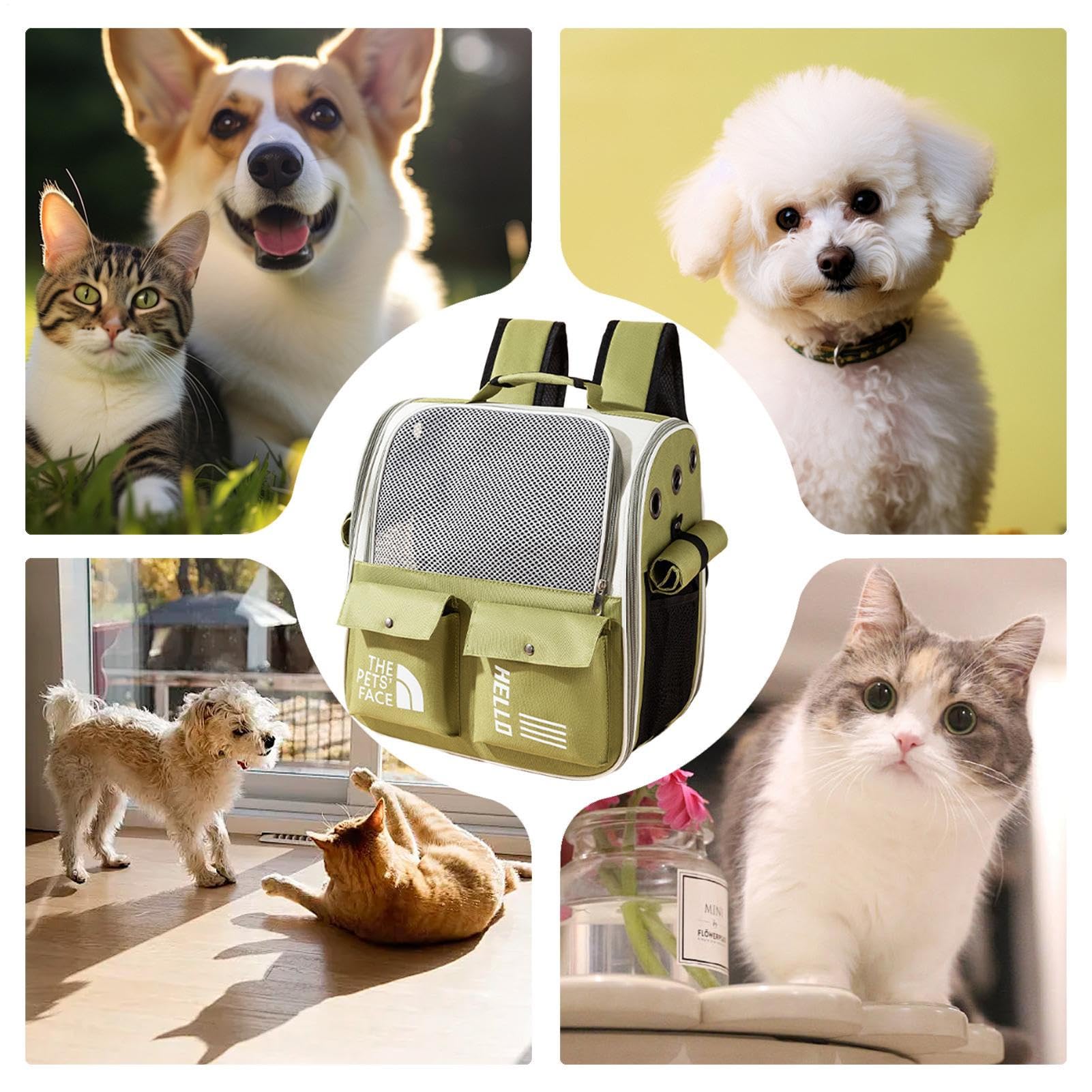 rucksäcke Geräumiger Tragerucksack für kleine bis mittelgroße Katzen und | Welpen-Rucksack für kleine und mittelgroße Hunde und Kleintiere, für alle Outdoor-Aktivitäten