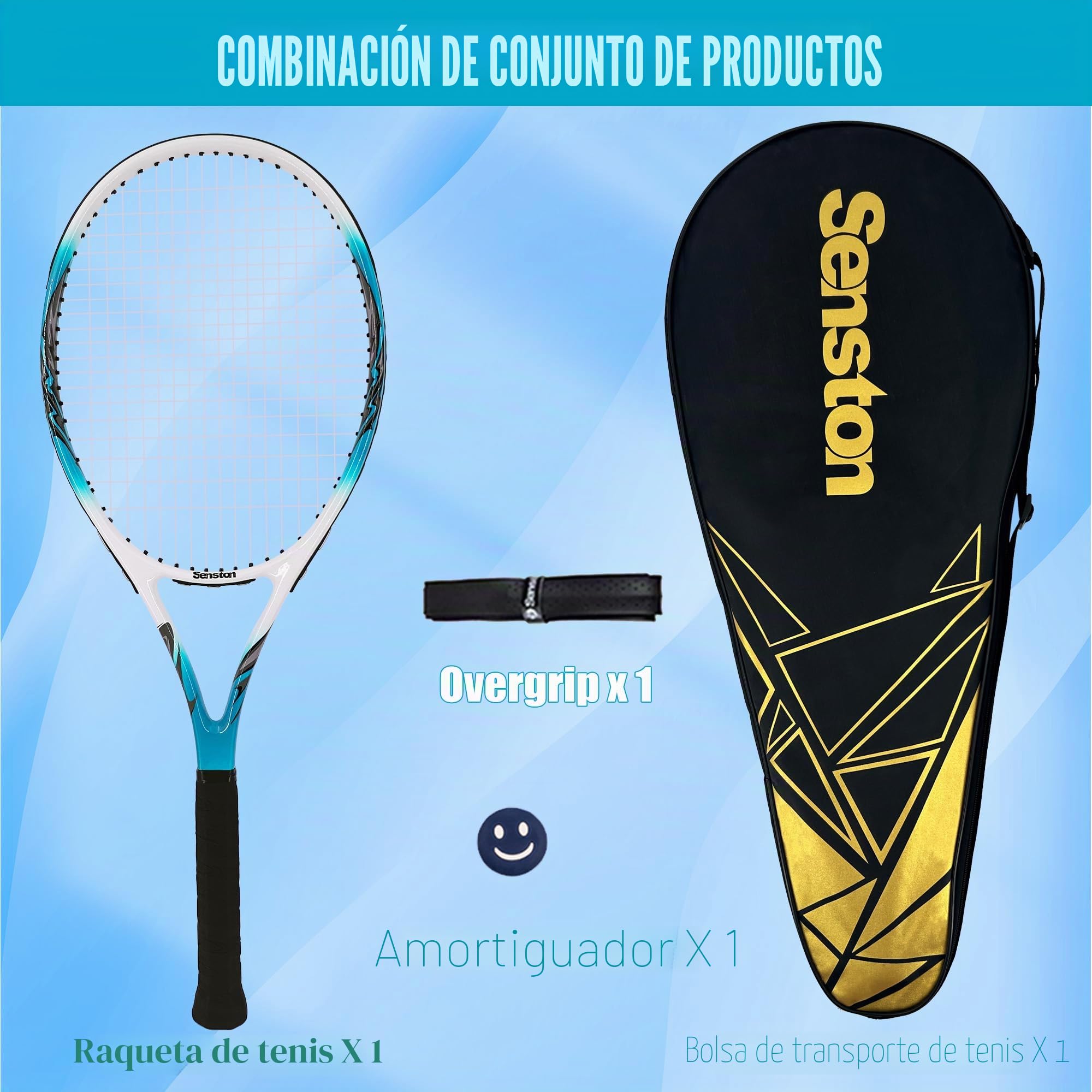 Senston Raqueta de tenis de 27 pulgadas para hombres y mujeres