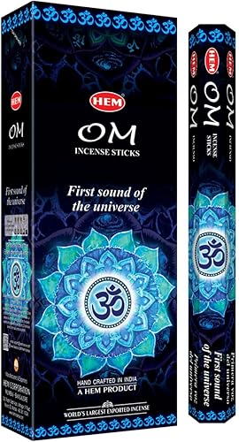 Hem Incense-OM - Varitas de incienso (120 palitos en una caja) | Frescura y meditación | Artículos de habitación Puja para un entorno aromático