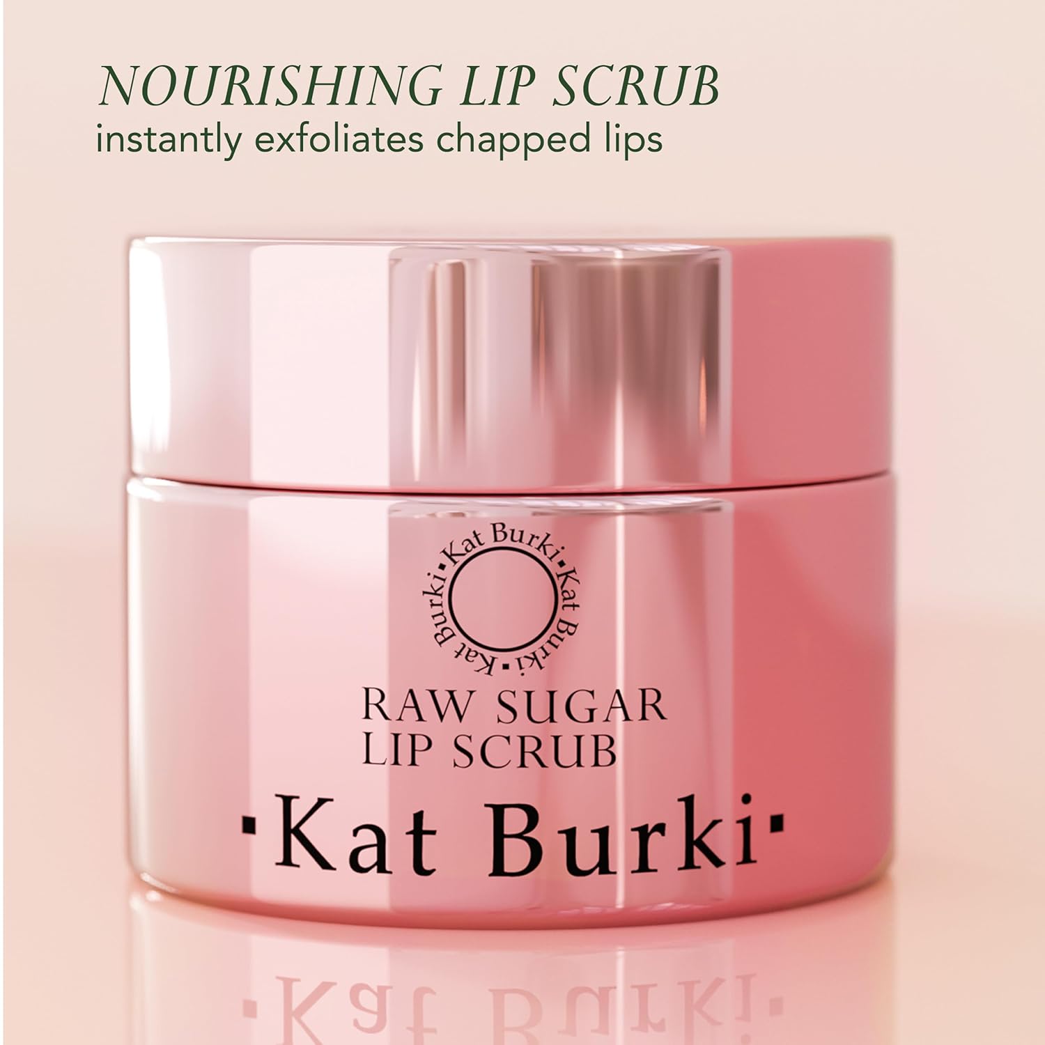 Kat Burki Raw Sugar Lip Scrub Exfoliator Smoothing and Moisturizing Treatment for Dry and Chapped Lips with Cold-Pressed Oils,1 Fl Oz