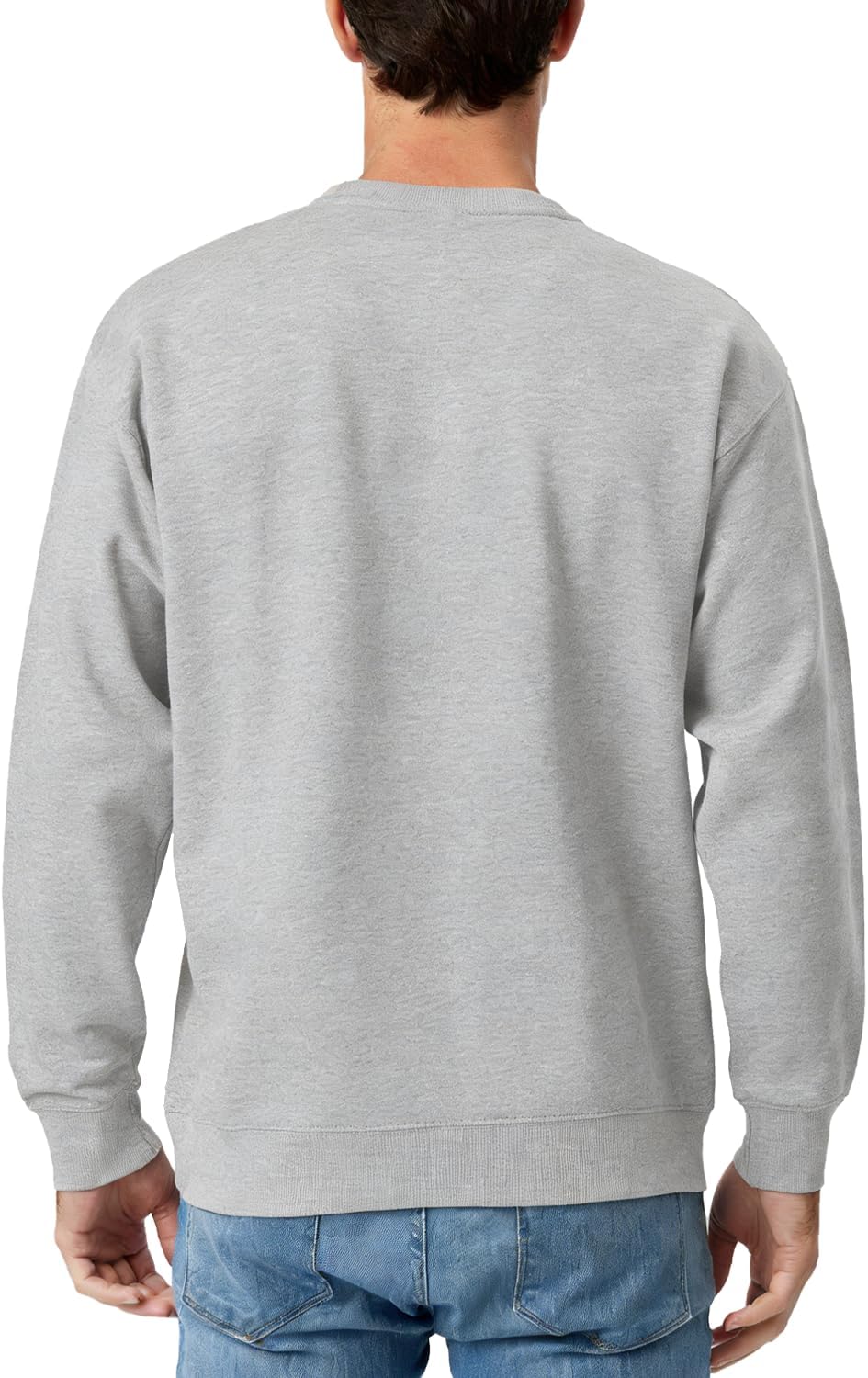 TUVEKE Men's Sweatshirts Soft Long Sleeve Crewneck Sweatshirt Midweight Fleece Sweat Shirt Breathable Pullover Sweater S-3XL - Image 2