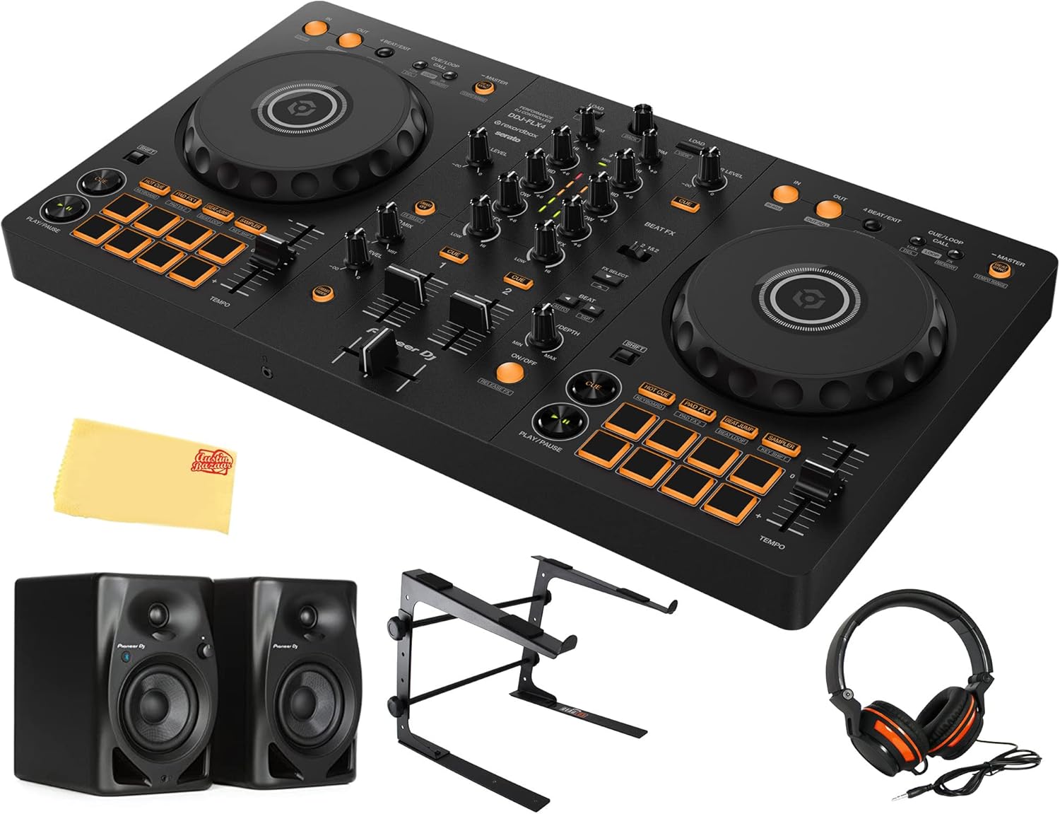 Pioneer DDJ FLX4 DJ Controller Bundle with DM40D Bluetooth