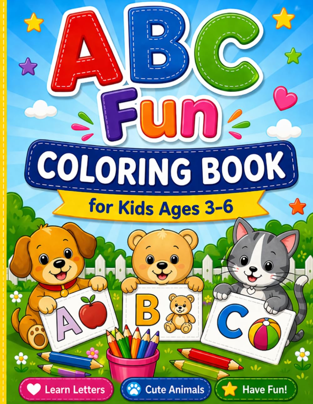 ABC Fun Coloring Book: Learn Letters, Animals & Easy Coloring Pages for Kids Ages 3–6
