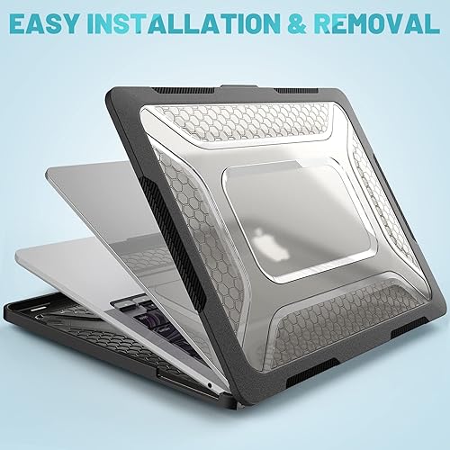 Miniatura 6 de Mektron Funda a prueba de golpes para MacBook Air de 15 pulgadas 2023 con chip M2M3 modelo A2941A3114, funda rígida protectora resistente de 15.3