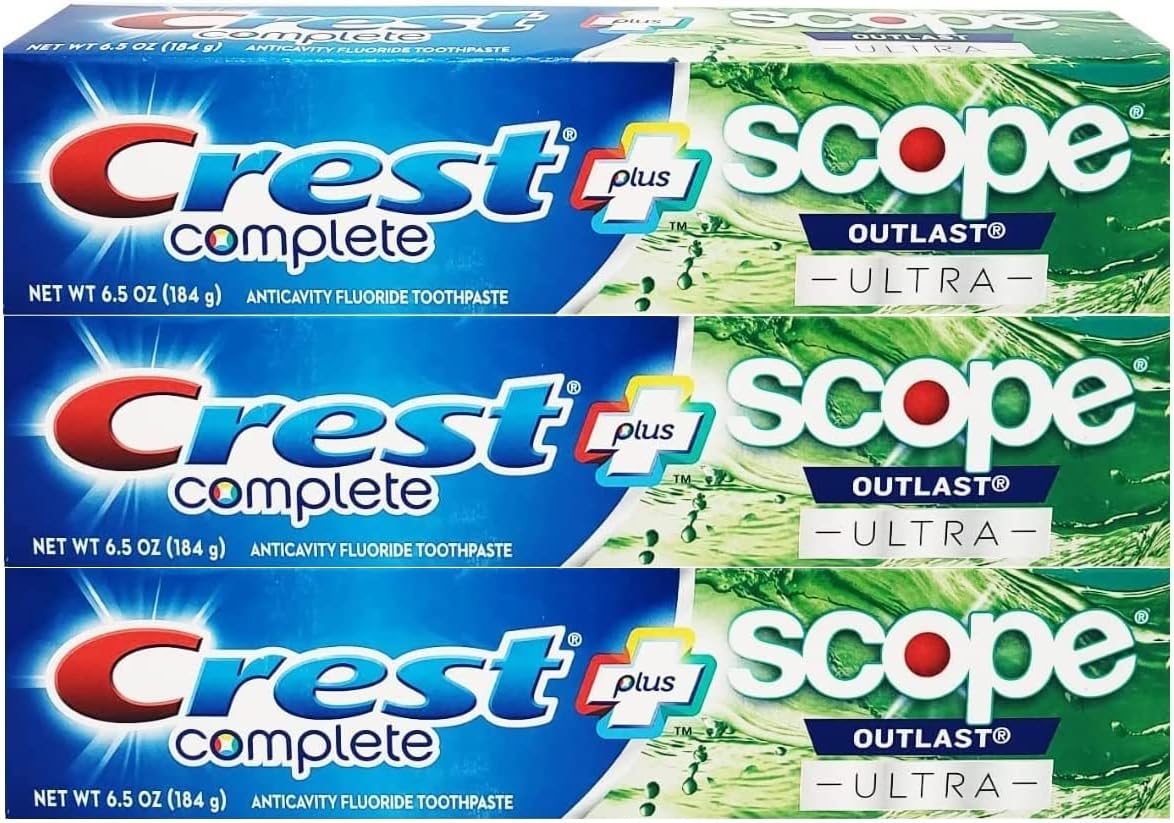 CrestComplete Whitening Plus Scope Outlast Ultra Toothpaste 6.5 oz (184g) - Pack of 3