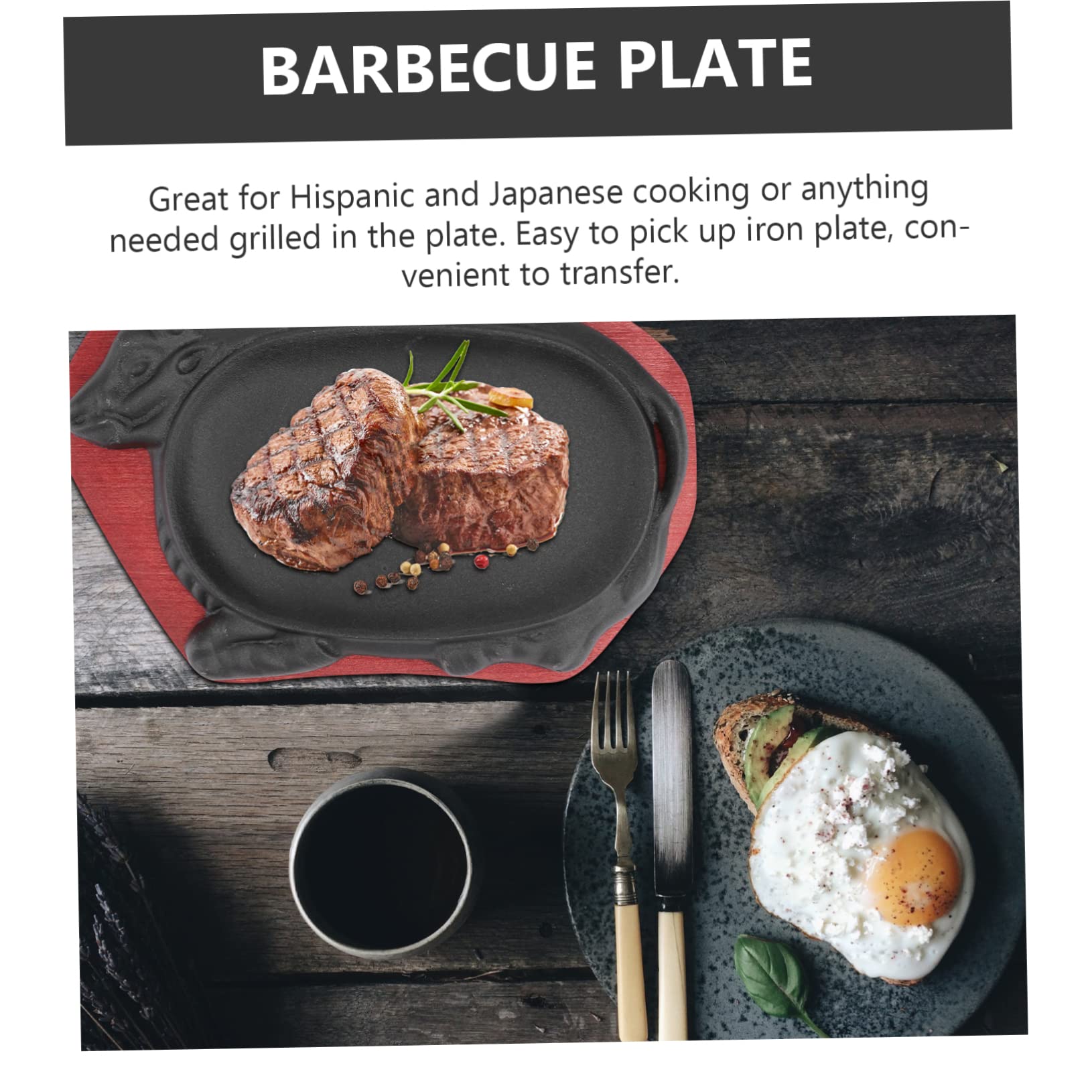 BESTYASH 1pezzi Teglia per Arrosti in Piastra Antiaderente per Barbecue Teglia per Bistecche di Manzo Teppanyaki Resistente alle Macchie Facile da Pulire e Manutenere