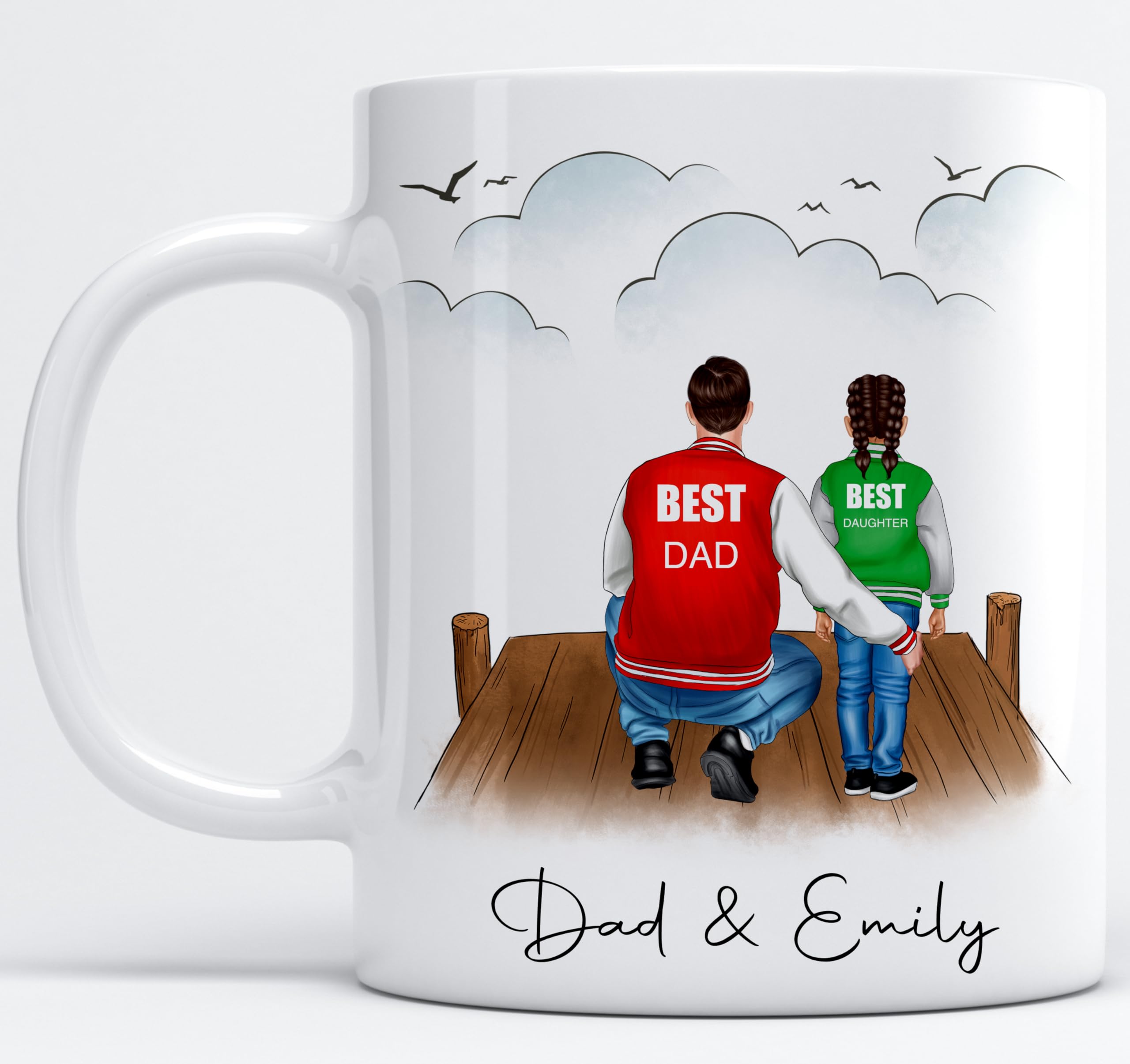 EKAM Personalised Father’s Day Tea/Coffee Mug Gift Customise with Beautiful Message Special Surprise Gift for Dad from Daughter Novelty Mug Gift