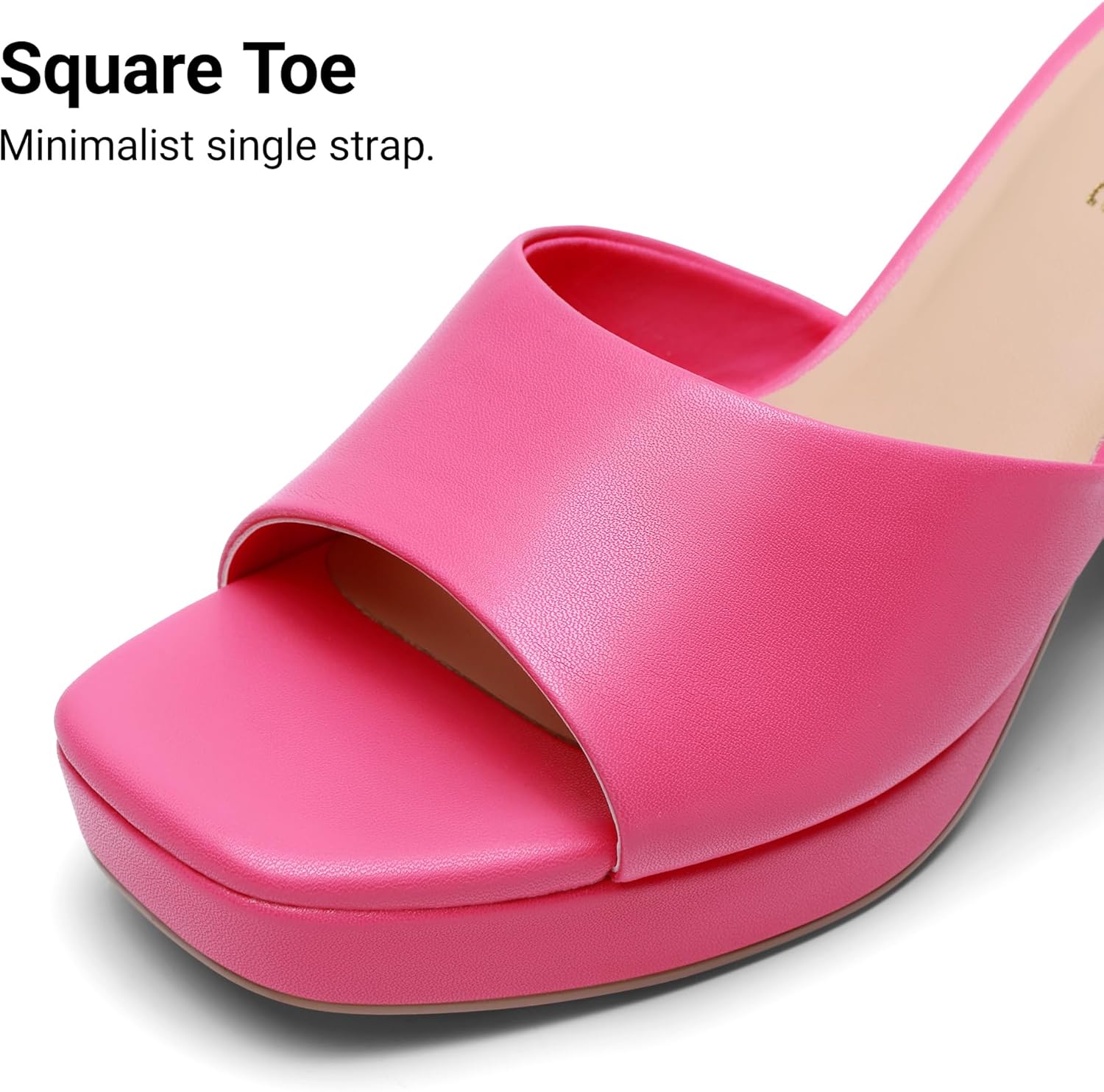 DREAM PAIRS Women's Platform Block Heel Mule Sandals, Square Toe Ankle Strap Slip On Comfortable Heeled Sandals for Party Wedding Shoes - Image 6