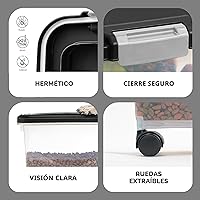 Vista 5 de IRIS USA Contenedor hermético de almacenamiento de alimentos para perros, hasta 30 libras, con ruedas, para almacenamiento de alimentos para perros