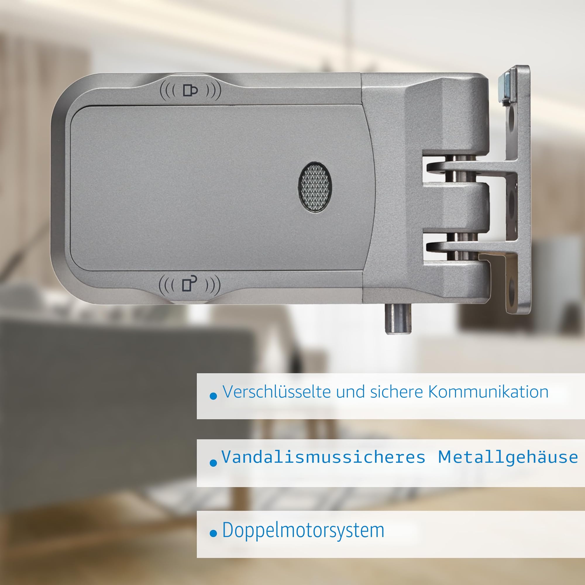 NIVIAN Unsichtbares elektronisches Türschloss mit Fernbedienung – Kabelloses, batteriebetriebenes Sicherheitsschloss mit Doppelmotor, Vandalenschutz & Innen-Touch-Öffnung