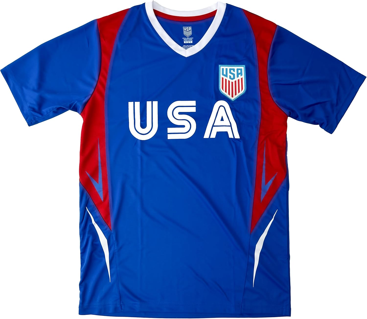 Icon Sports Official Licensed US Soccer USMNT Youth Kids Game Day Shirts Athletic Active Training Game Tee Top | USA55PF, Royal, Large - Image 4