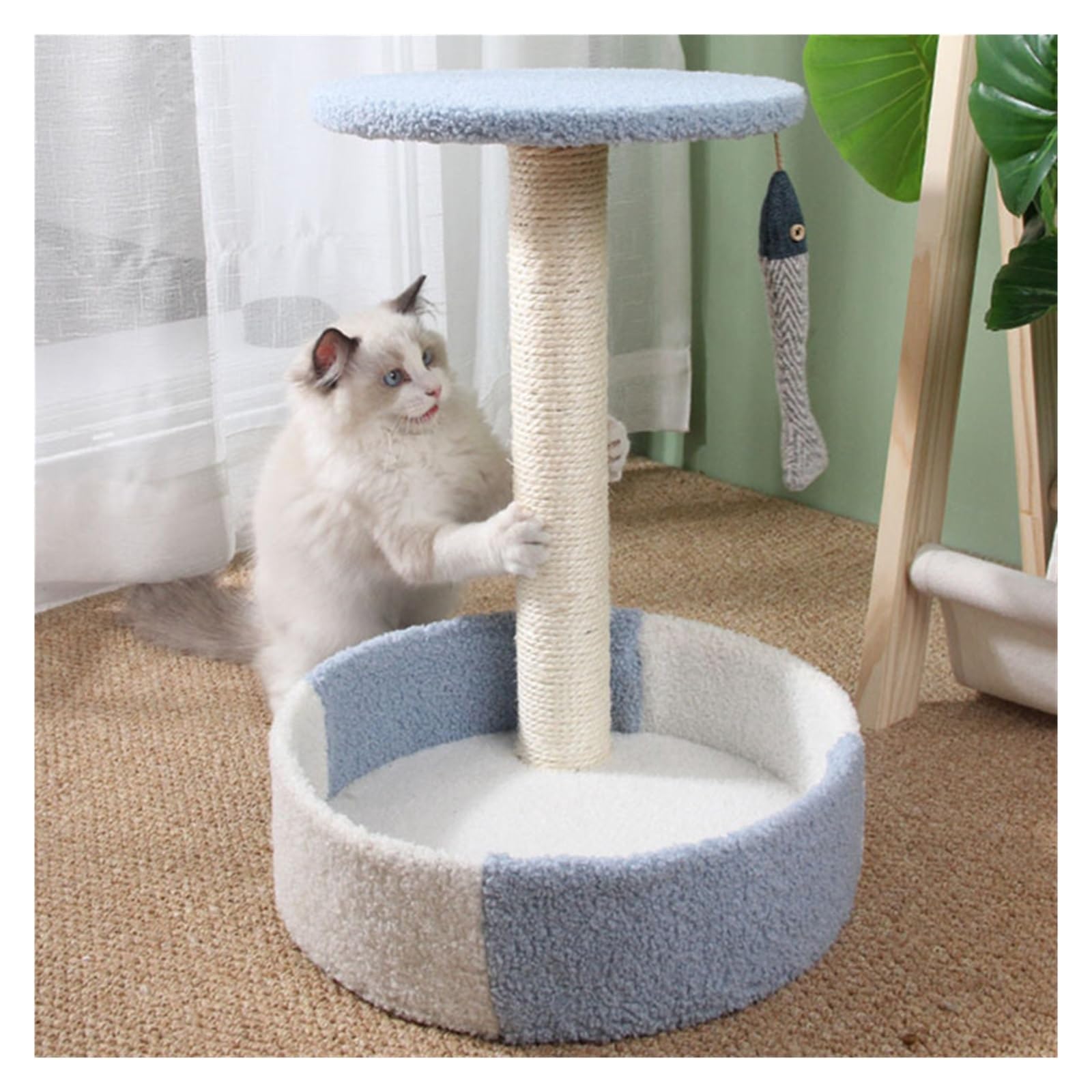 Arbre à chat cactus bleu pour le jeu et le saut des chatons