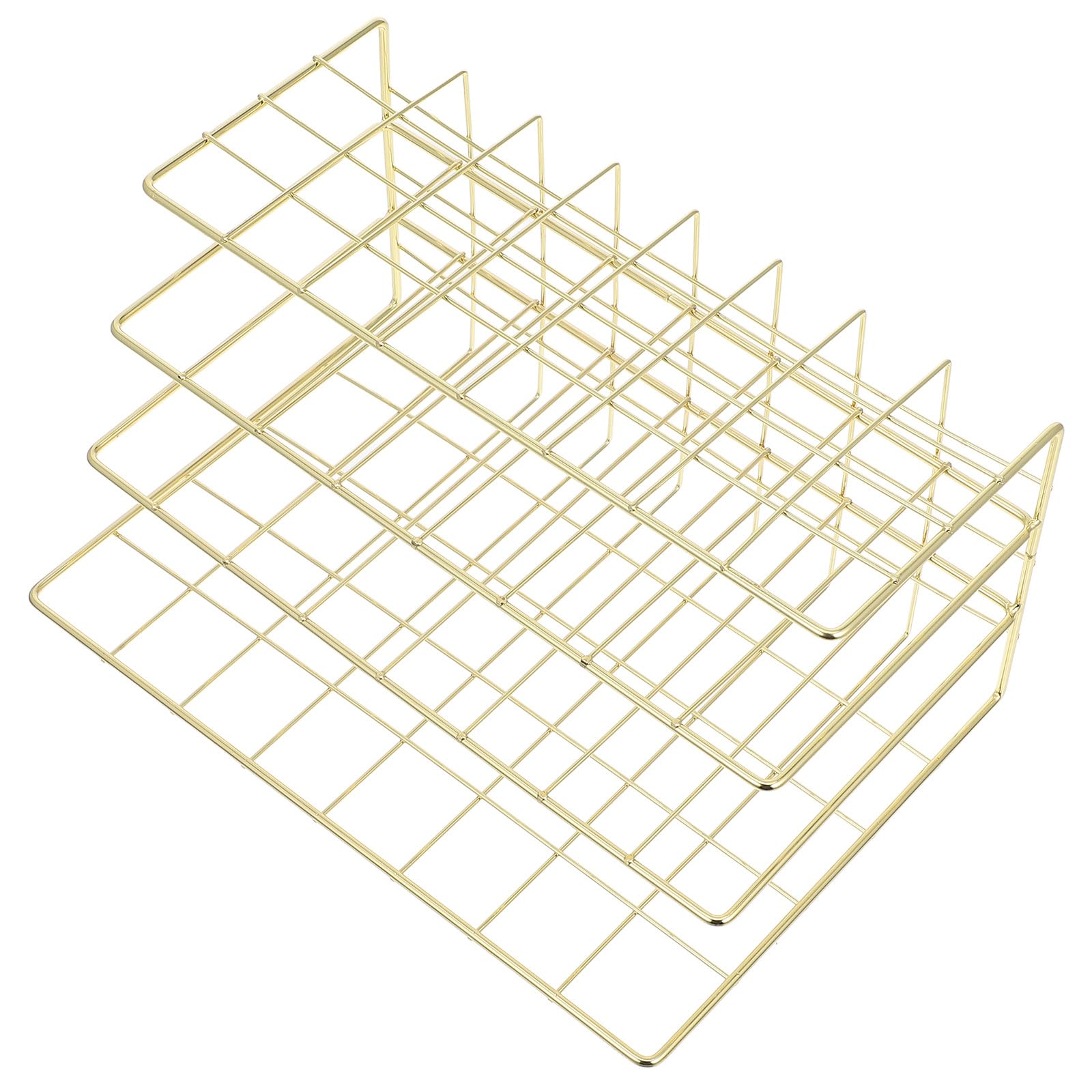Organizador de Correo de Escritorio de Hierro Resistente, Clasificador de Archivos Grande con Caja, Color Dorado, Soporte para Sobres y Documentos, Organizador Práctico