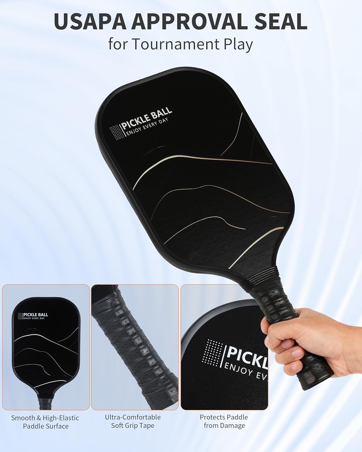Pickleball Paddles Set of 2 – Include Pickle Ball Rackets 2 Pack and Pickleball Balls 4 Pack and Sports Bag, Lightweight & Durable Design with Ergonomic Grip, Ideal for All Skill Levels - Image 5