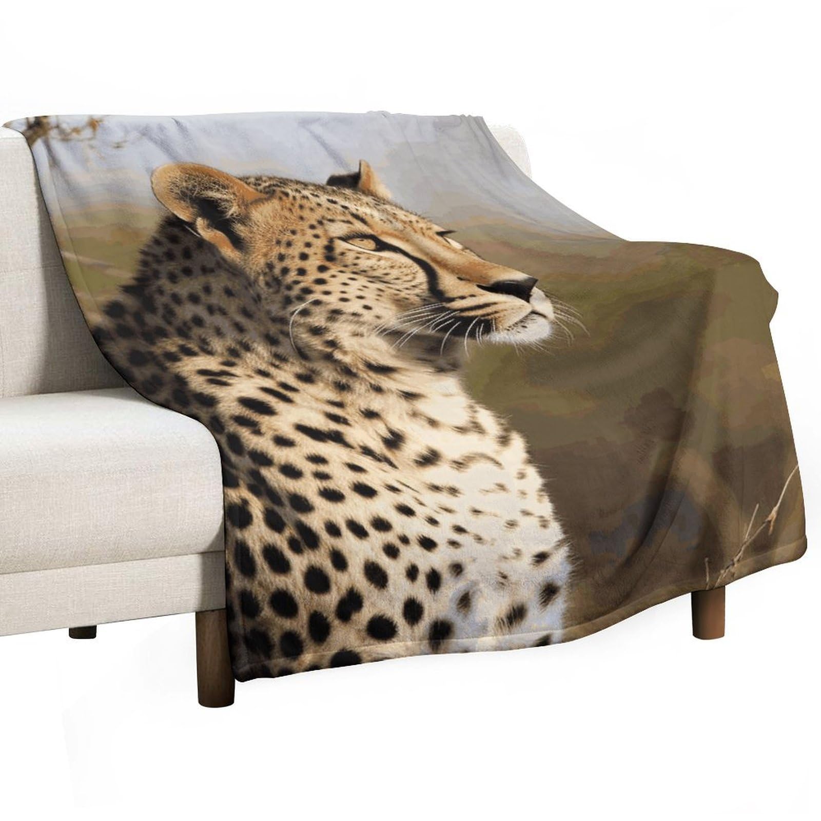 Couverture en flanelle léopard 140x178 cm pour des soirées cocooning sur votre canapé