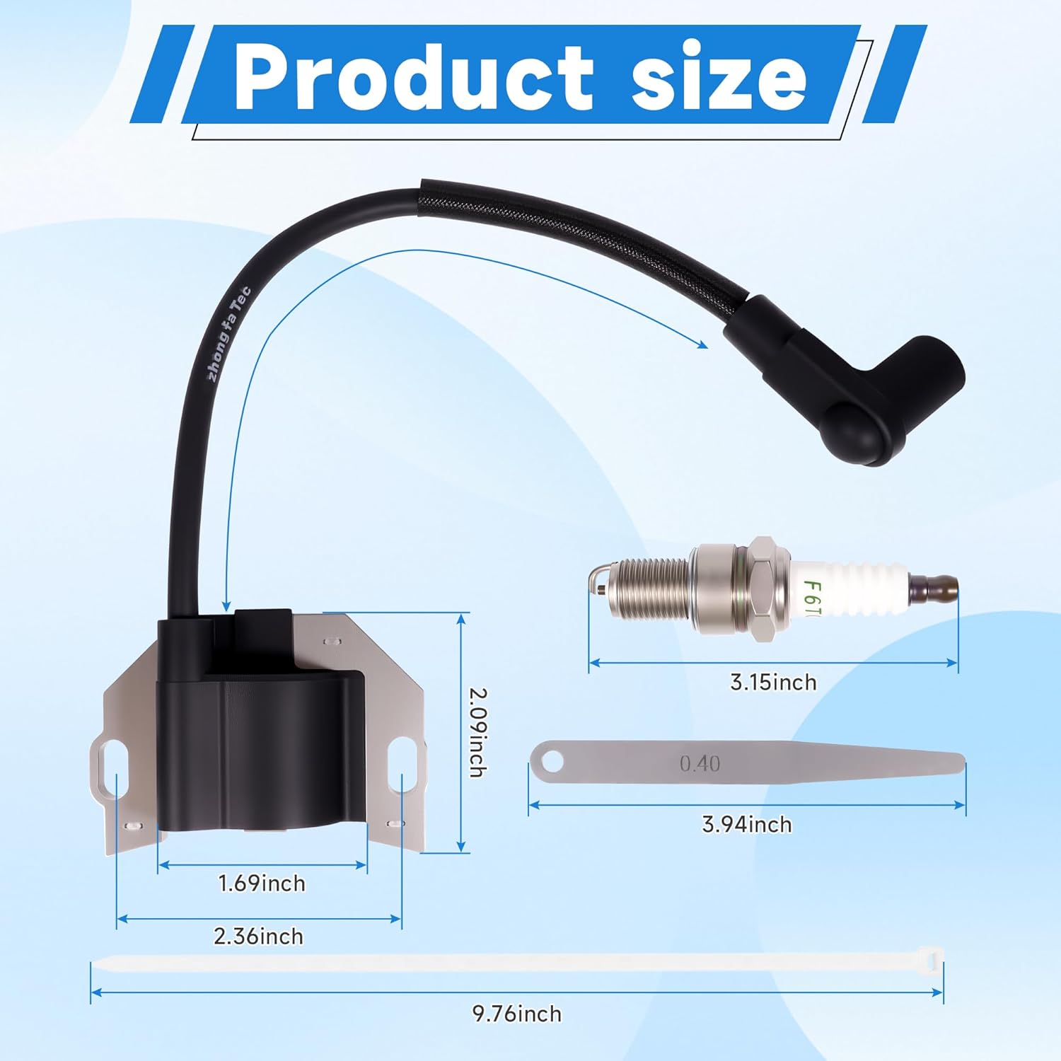 2Pack 21171-0743 Ignition Coil and Spark Plug for Kawasaki FR730V FX691V FR691V FR651V FX801V FX850V FX751V FX651V FS541V FS481V FS600V FX730V FX921V Replace 211710743 21171-0711 211710711