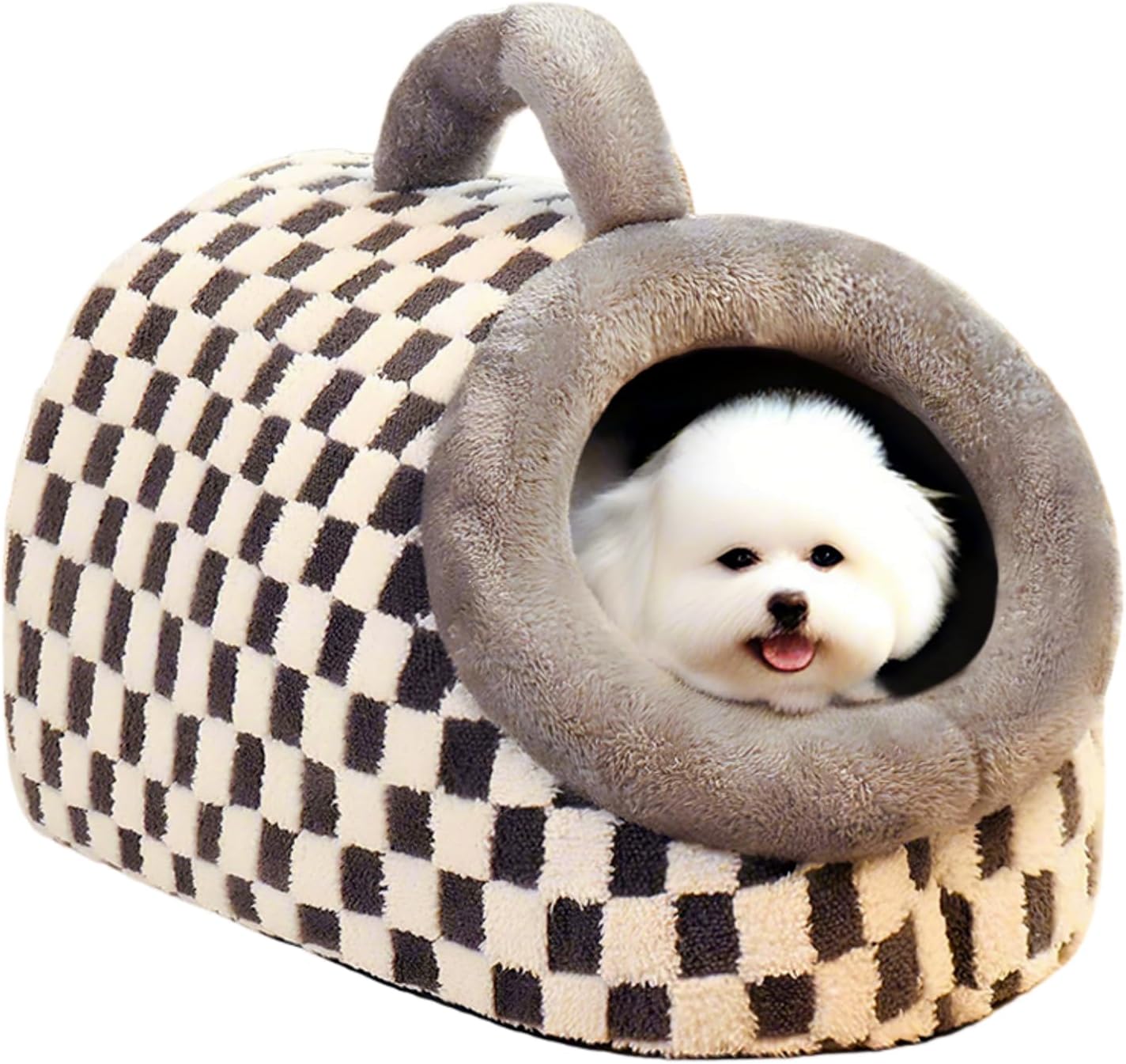 Dog Bed Cat Bed Small Medium Furniture Cat for Indoor Cats with Cover Cave Outdoor House Insulated House Ndoor Travel Hand(Grey, L)