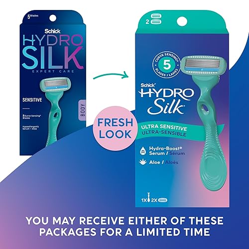 Miniatura 2 de Schick Hydro Silk Sensitive - Maquinilla de afeitar para mujer | Maquinilla de afeitar de 5 hojas para piel sensible | 1 mango y 2 repuestos de