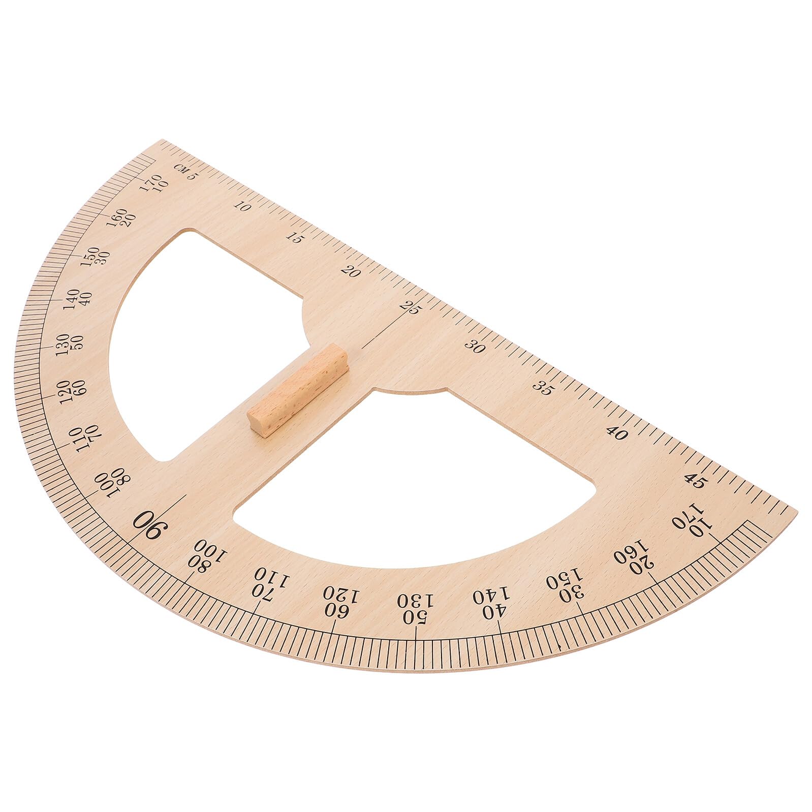 Ipetboom Righello Didattico in Legno per Insegnanti Goniometro Grande per Geometria Strumento di Misura per Aula Righello di Apprendimento per Lezioni Matematiche