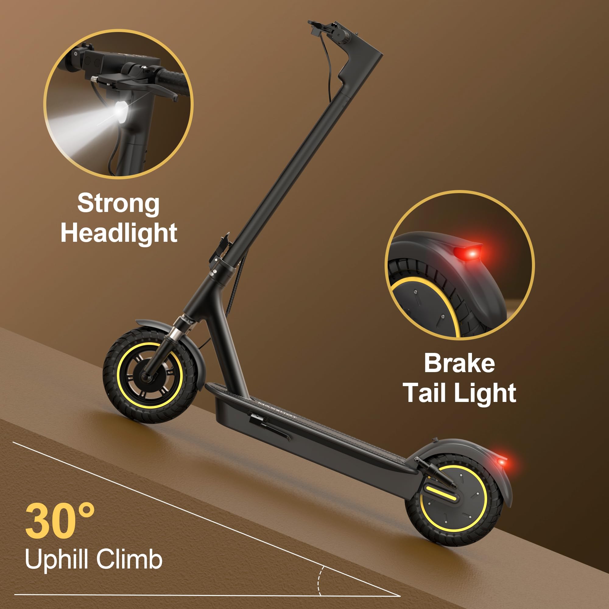 MAXSHOT Electric Scooter for Adults, 8.5/10/14" Tires, 19/22Mph, 350W/500W Motor, 21-28 Miles Range, Folding E-Scooter with Dual Suspension,APP Control - 3
