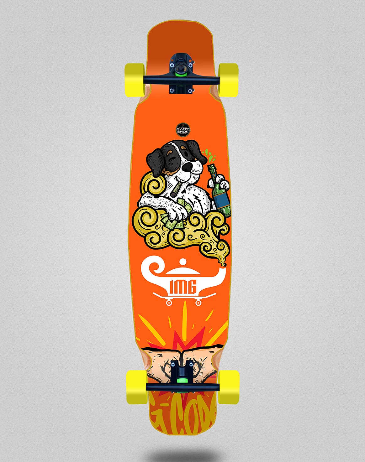 Skate Skate Skateboard Longboard Complete Mix Bamboo 46x9 G-Code Orange